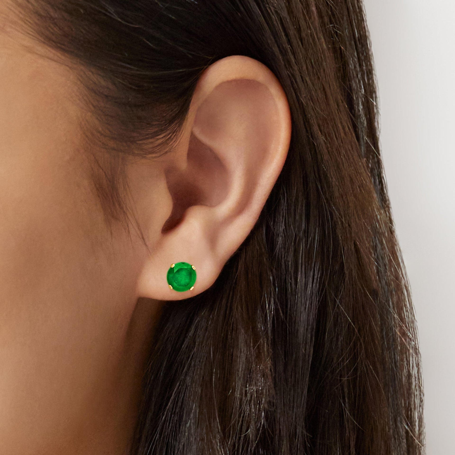 Canaria Emerald Martini Stud Earrings in 10kt Yellow Gold