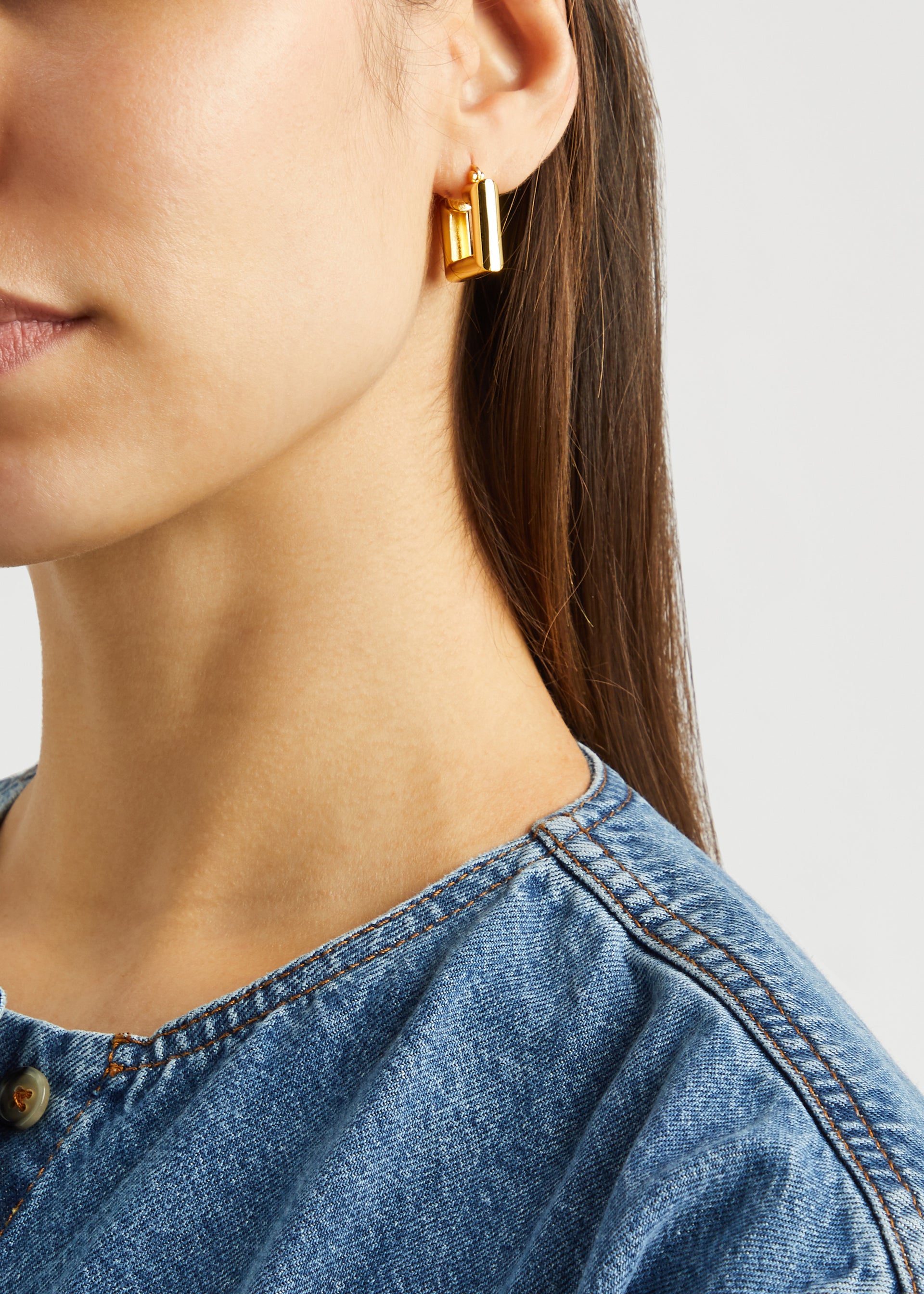 X Polly Sayer Chubby 18kt gold-plated hoop earrings