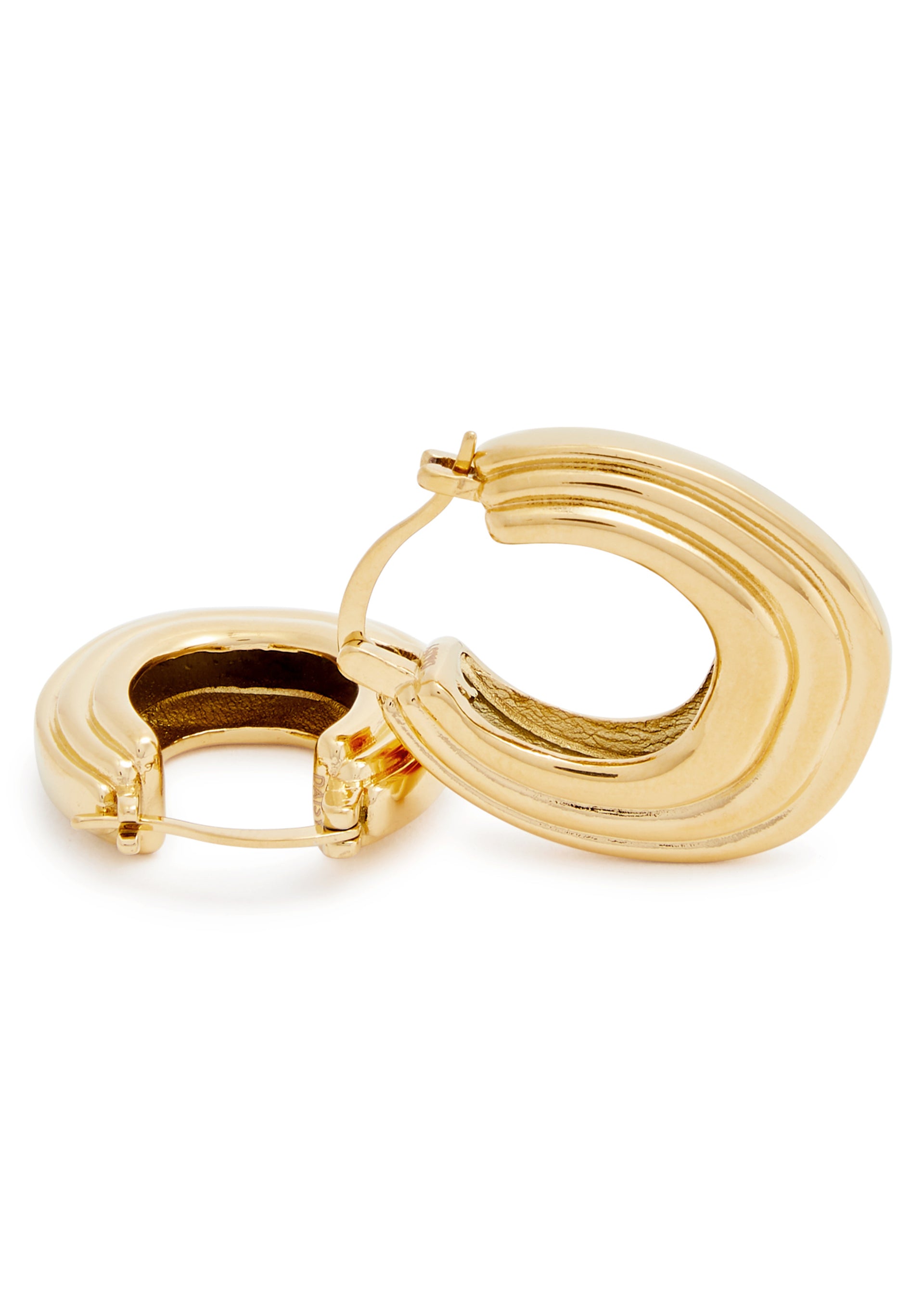 X Polly Sayer Chunky Ridge 18kt gold-plated hoop earrings