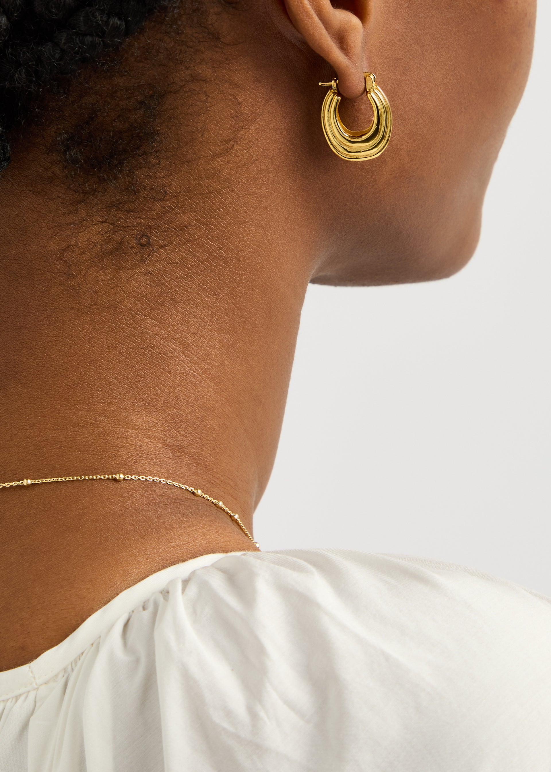 X Polly Sayer mini 18kt gold-plated hoop earrings