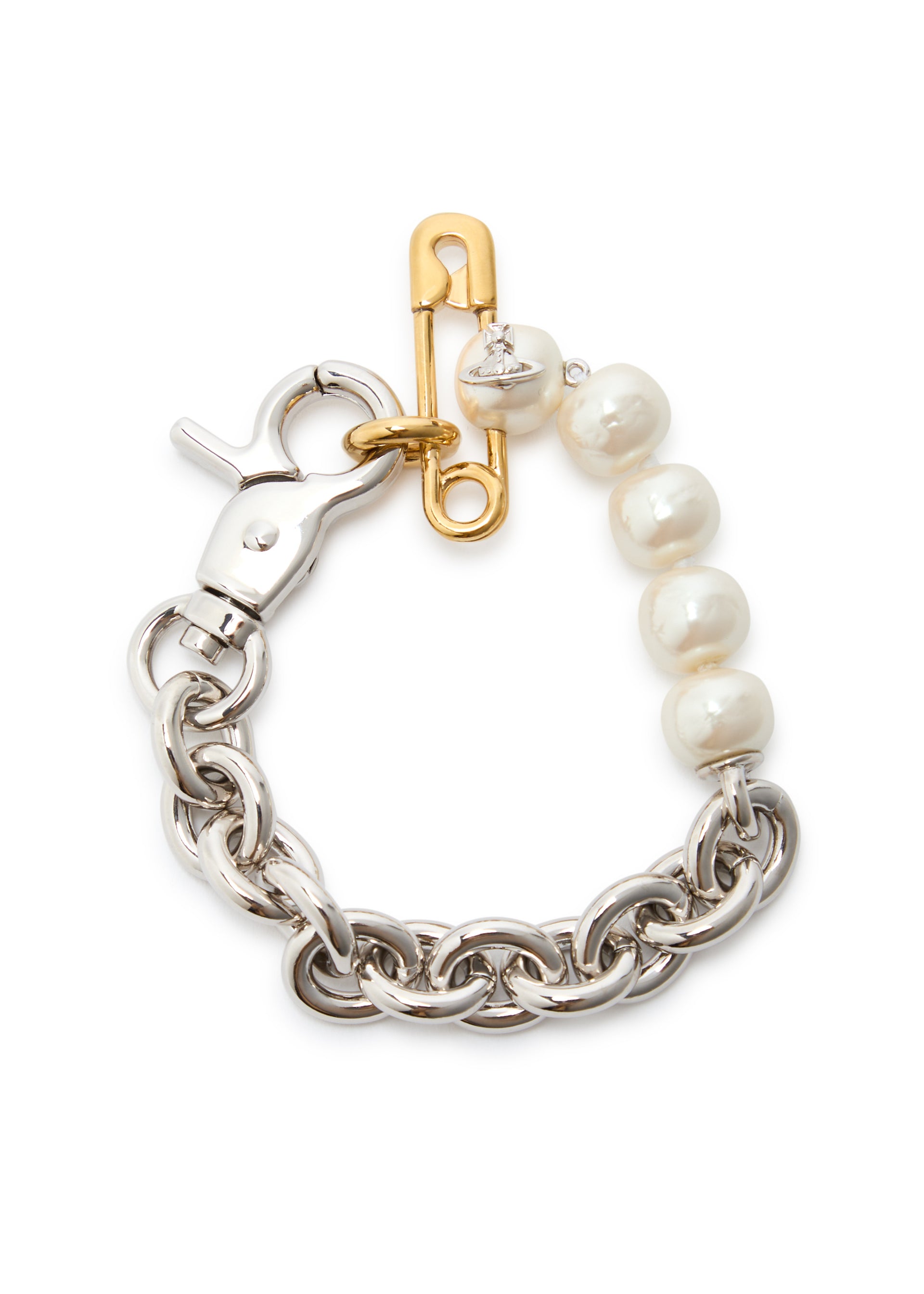 Claude pearl and chain bracelet