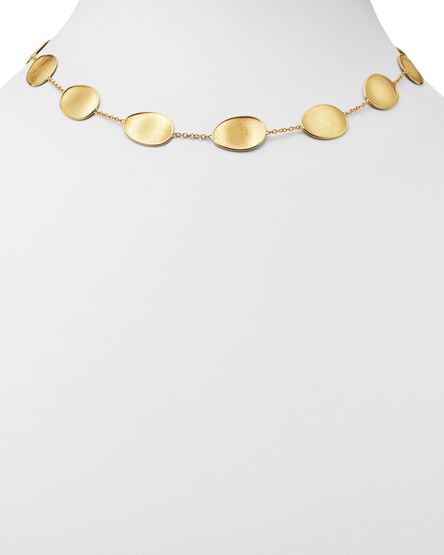 18K Yellow Gold Lunaria Station Collar Necklace, 17"