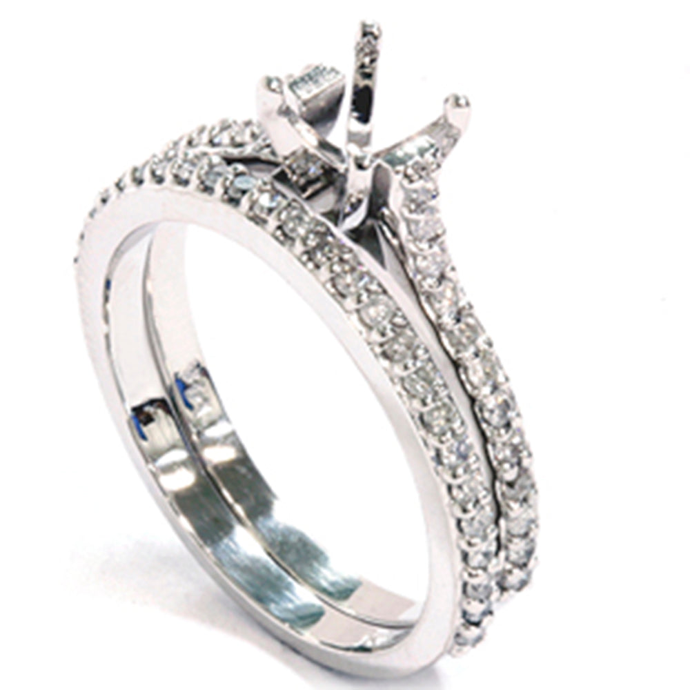 1/2 CT Diamond Matching Engagement Wedding Set Setting