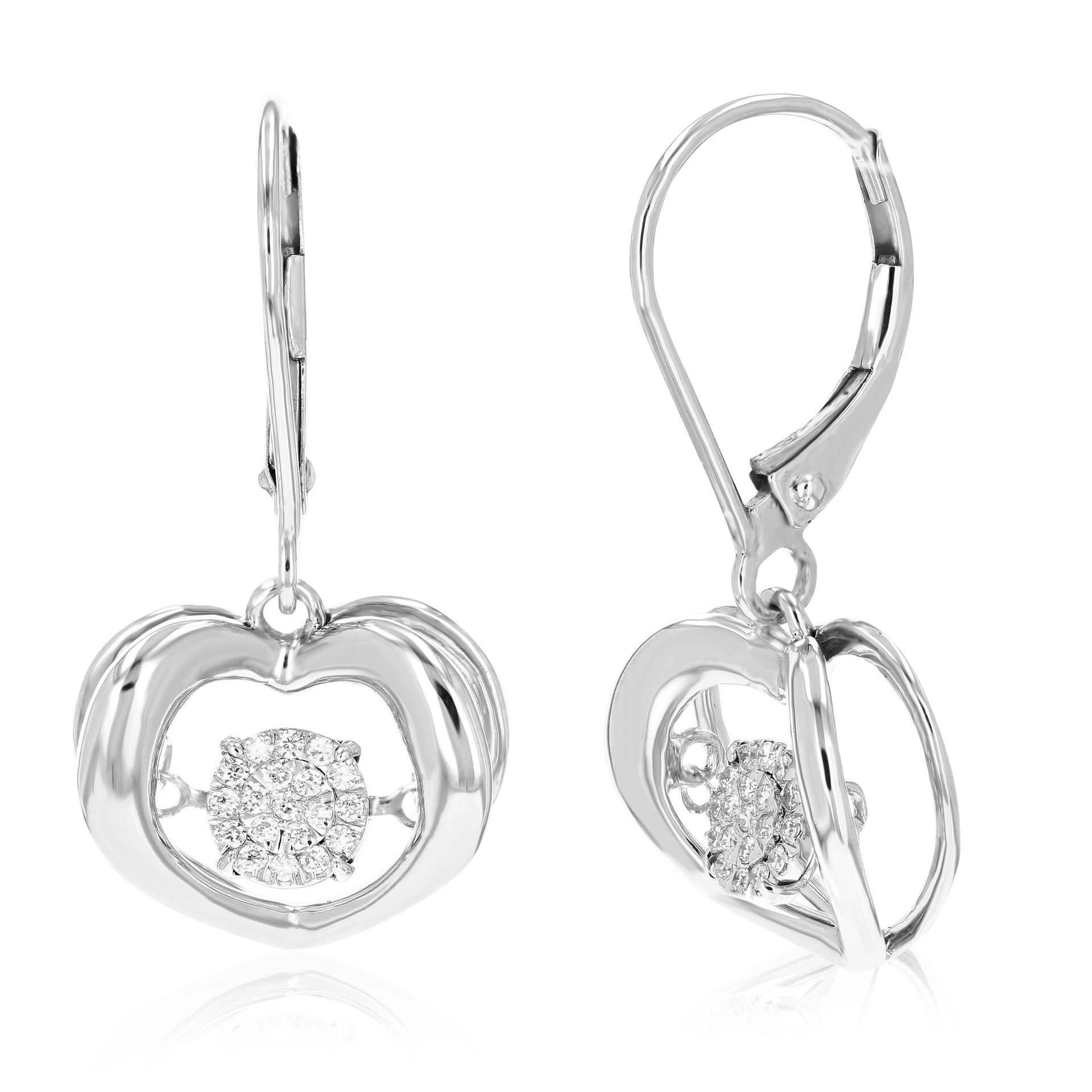 1/6 cttw 38 Stones Round Lab Grown Diamond Dangle Earrings .925 Sterling Silver Prong Set 1 Inch