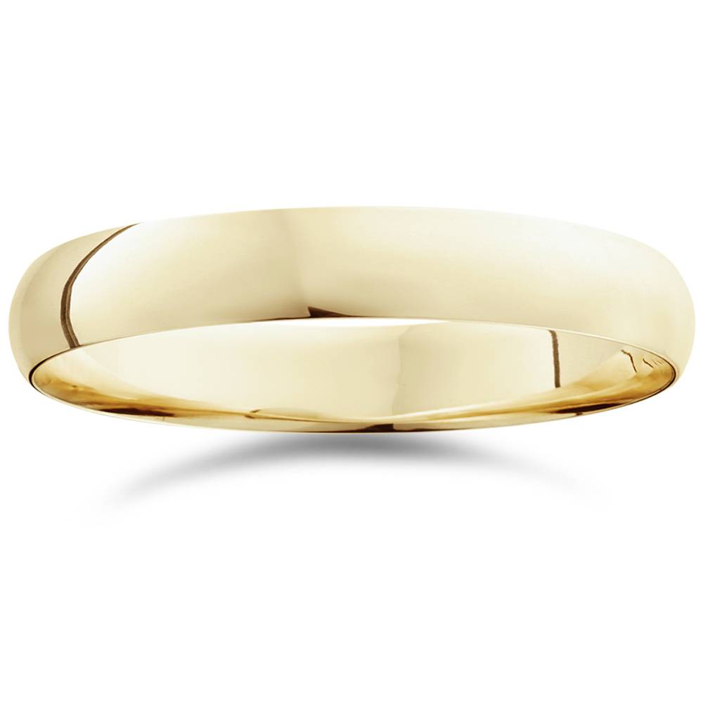 4mm Dome High Polished Wedding Band 14K Yellow Gold Size Selectable