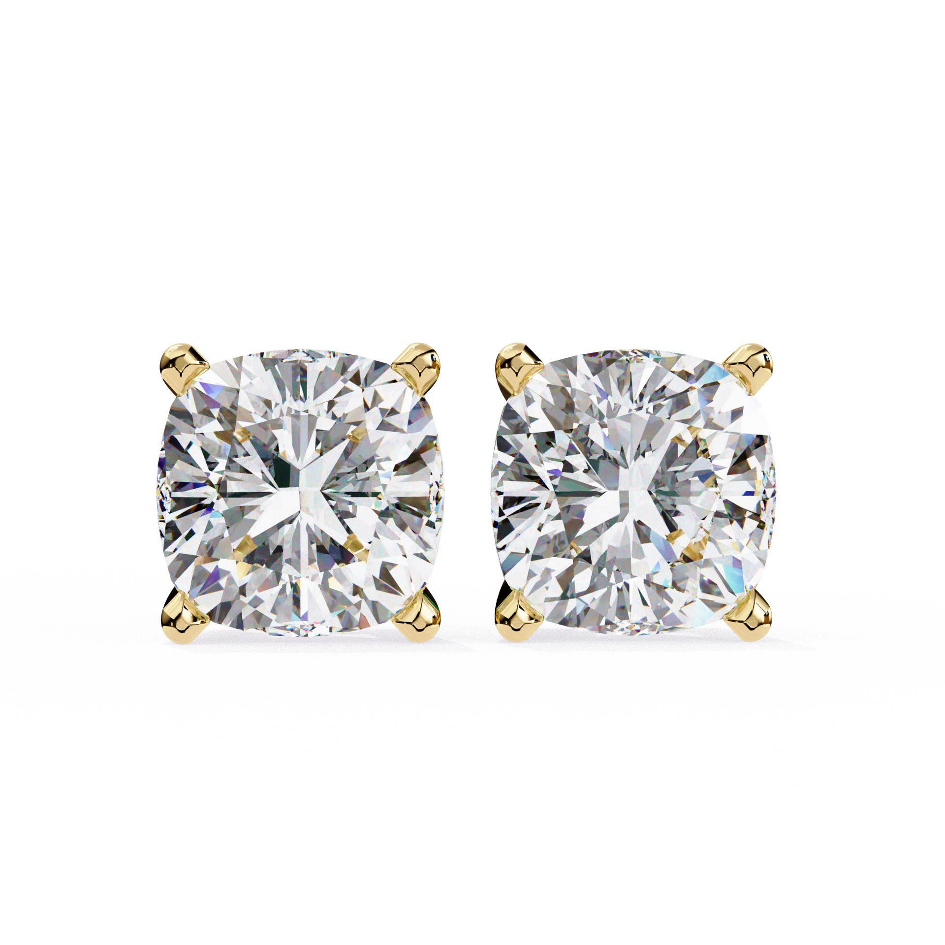 Cushion-Cut Lab-grown Diamond Stud Studs in 10K White Gold