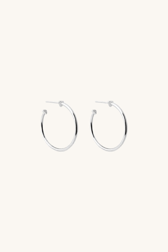 9 A.M. Hoop Earrings - Silver