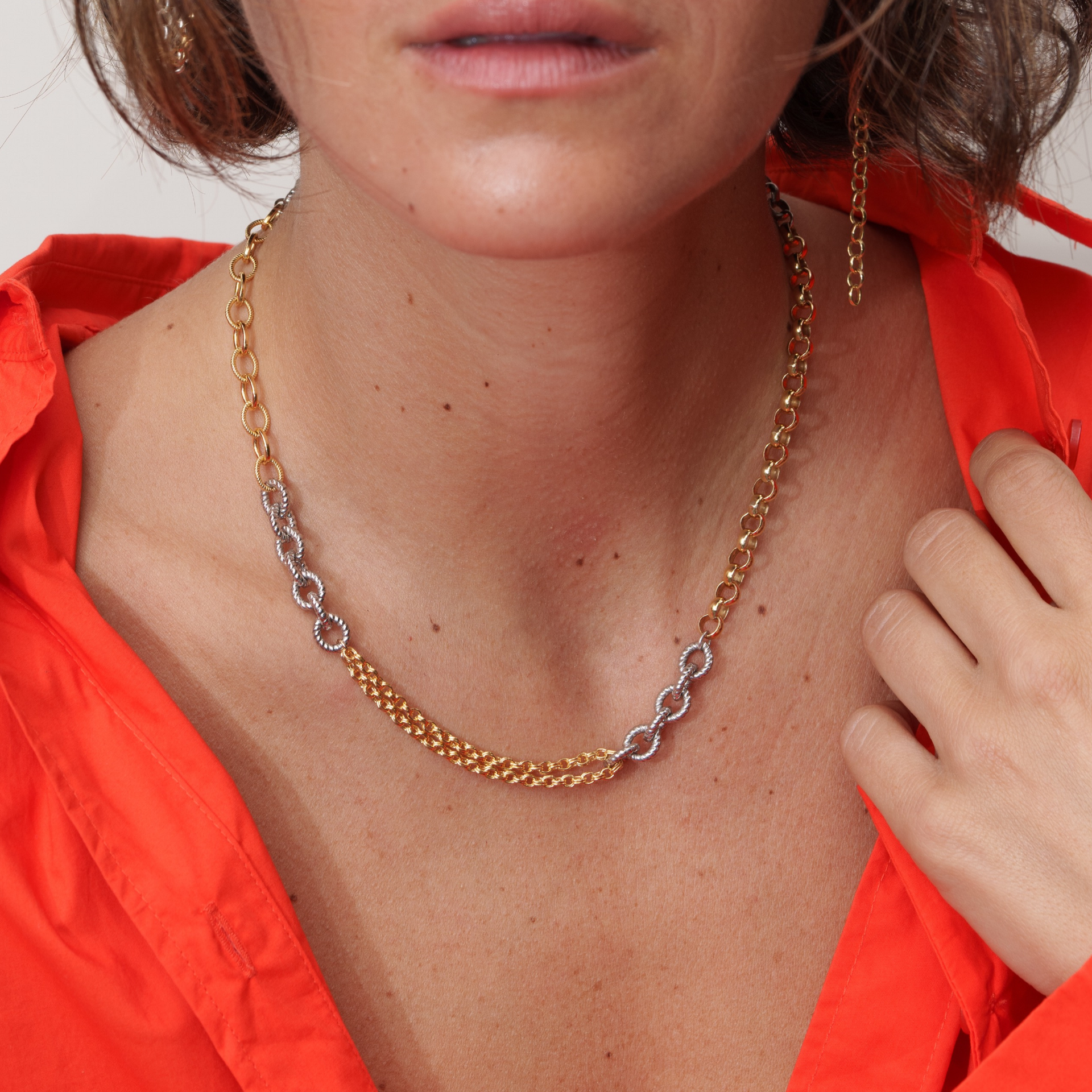 Chunky Patchwork Chain Necklace