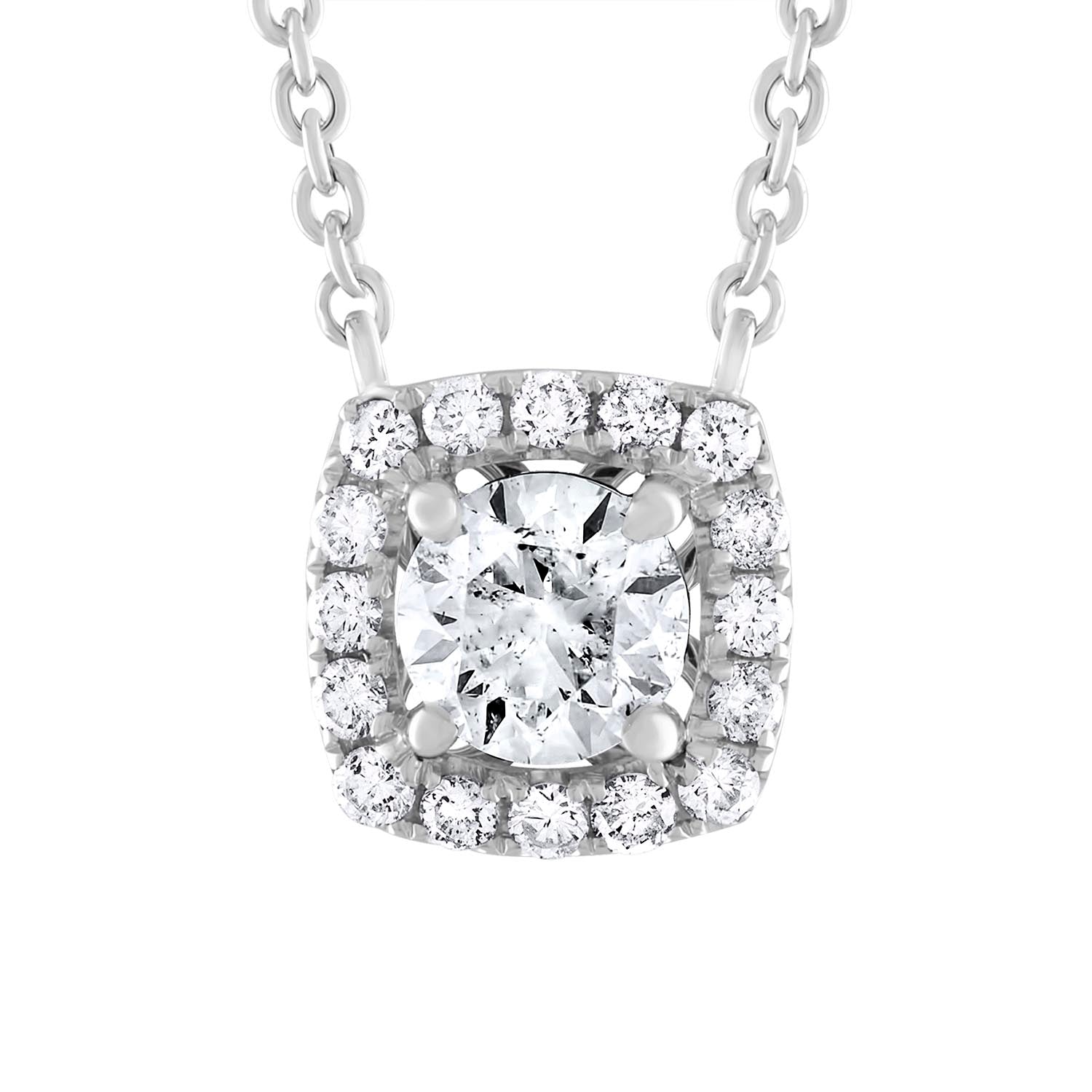 14K White Gold 0.86ct. Diamond Pendant