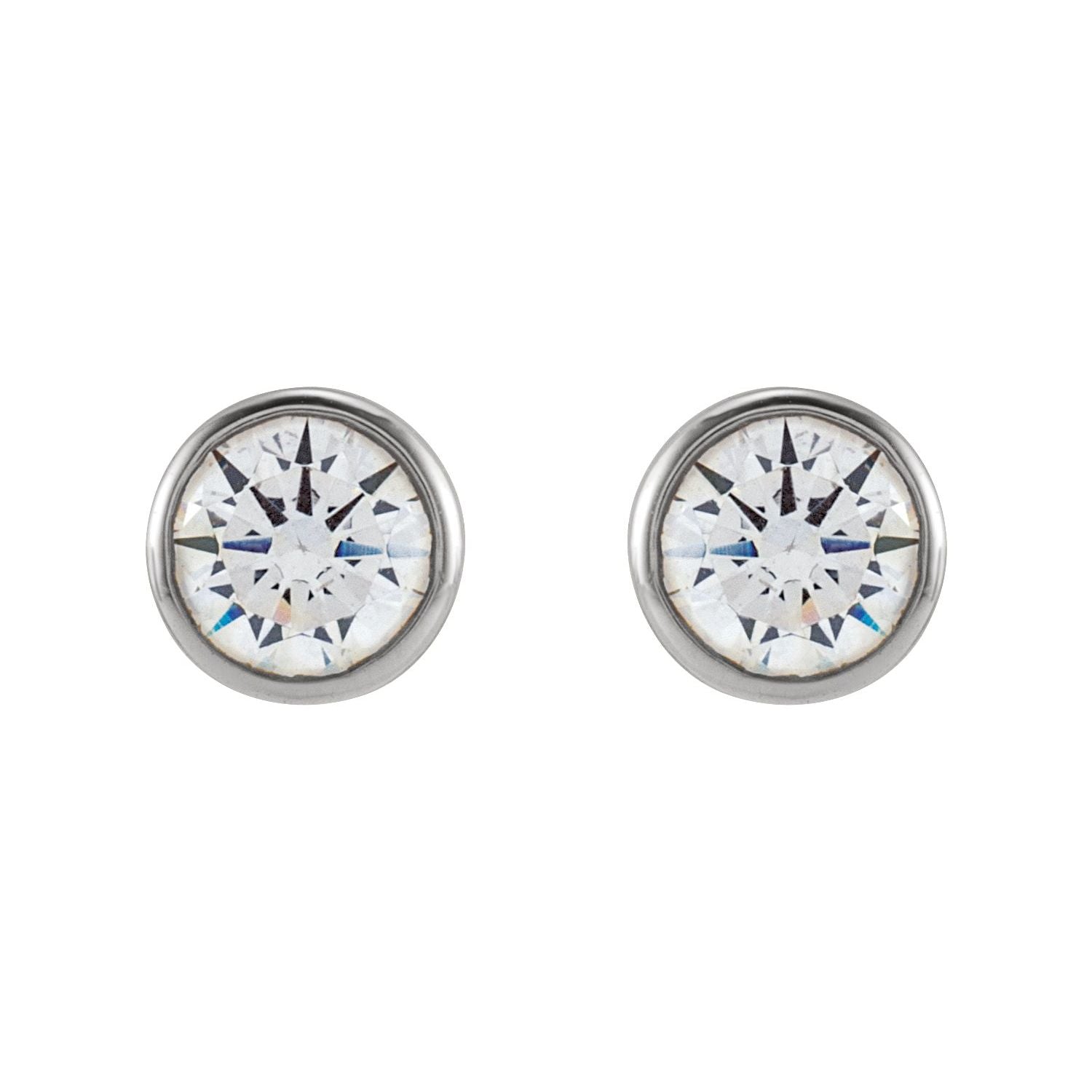 14K Gold 4 Mm Round 1/2ct Lab-grown Diamond Earrings Clarity SI Color G-H