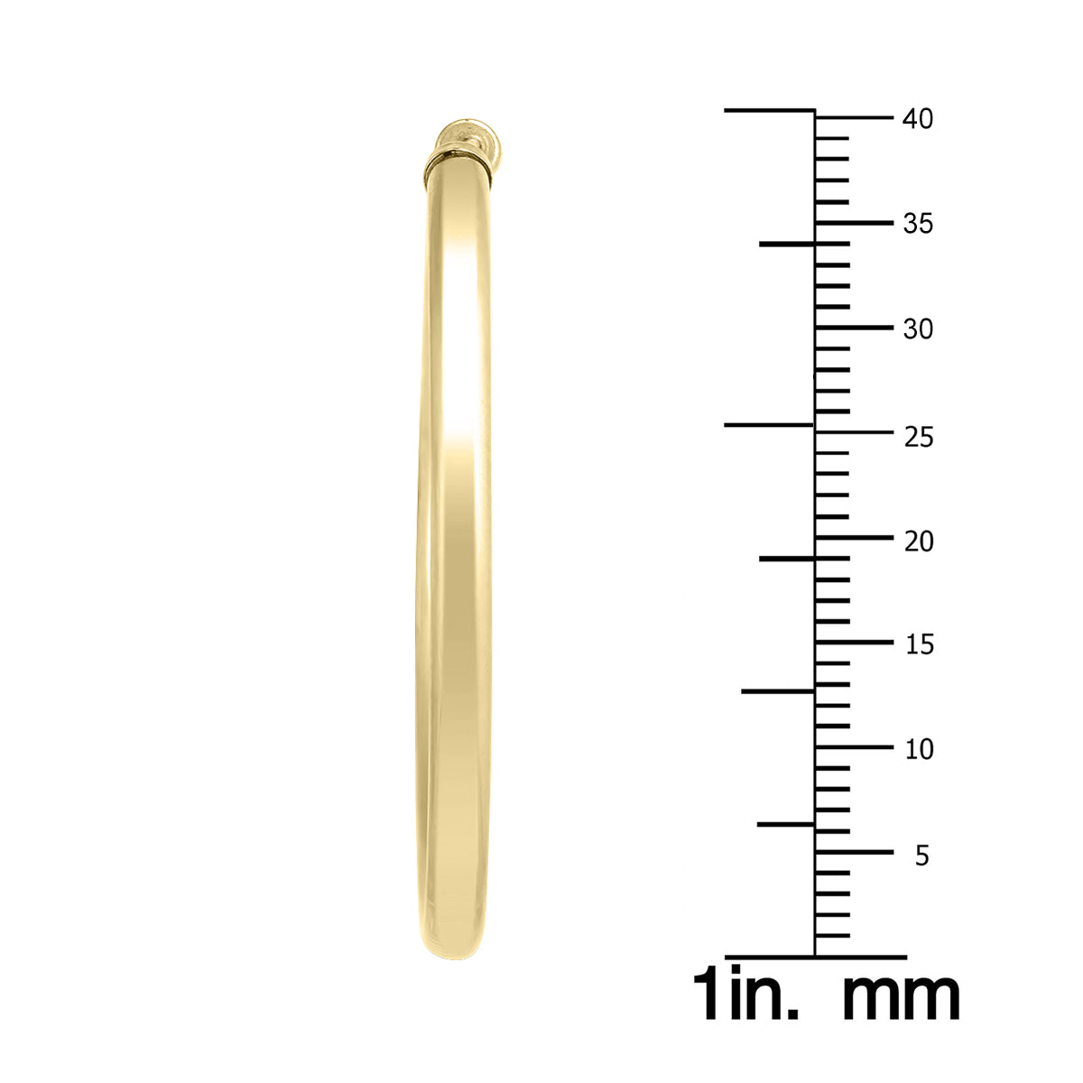 40Mm 14K Filled Endless Hoop Earrings 3Mm Gauge