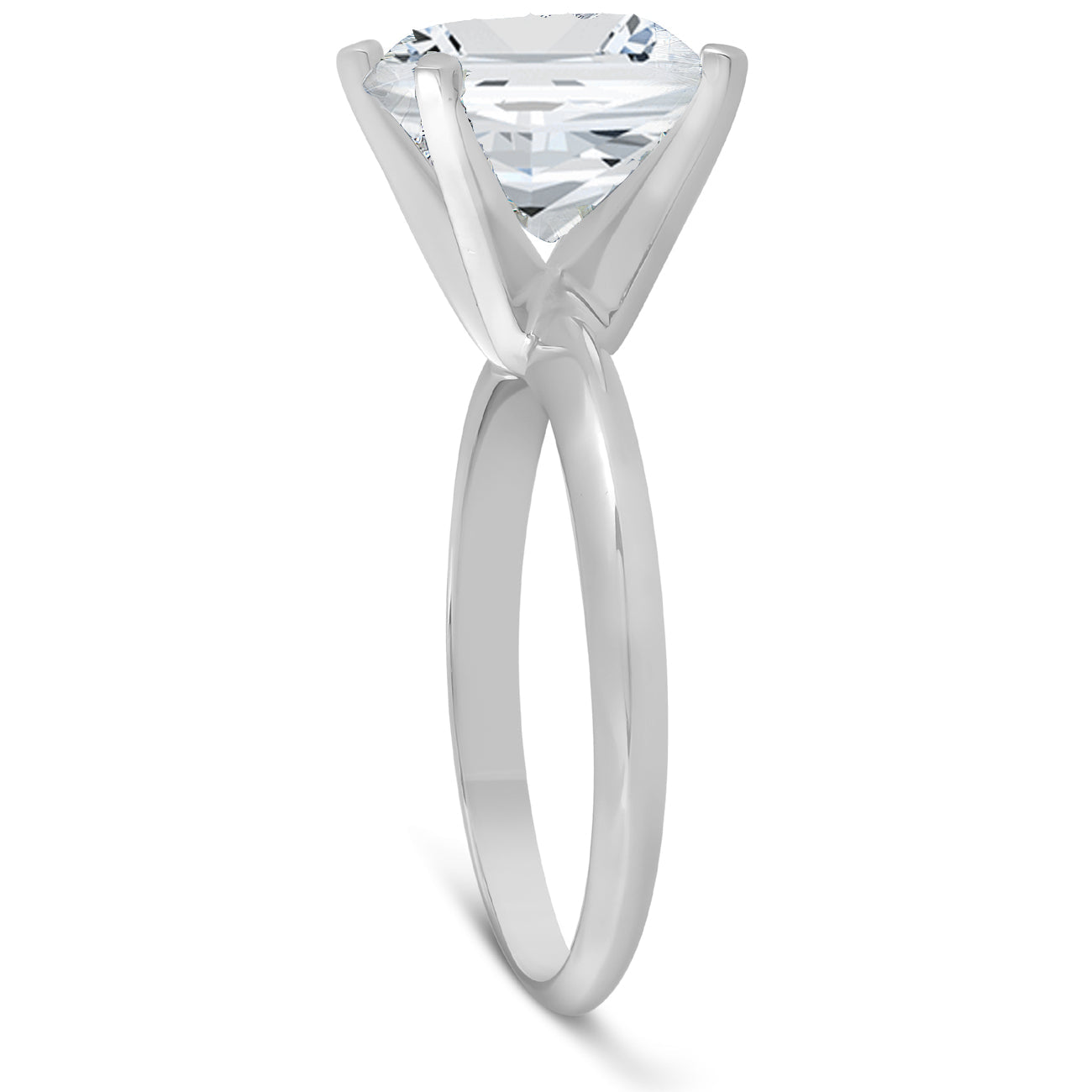 3 Ct Princess Cut Diamond Solitaire Engagement Ring 14k White Gold