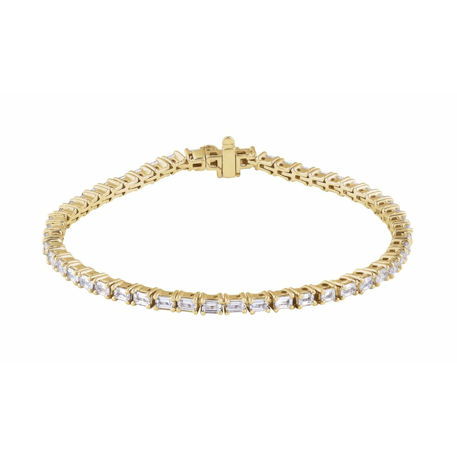 14k Gold 5 Ctw Lab-grown Diamond Line Bracelet 7'