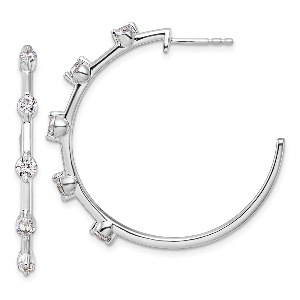 14K White Gold 0.80 CT Lab Grown Diamond Hoop Earrings VS Clarity G-H Color