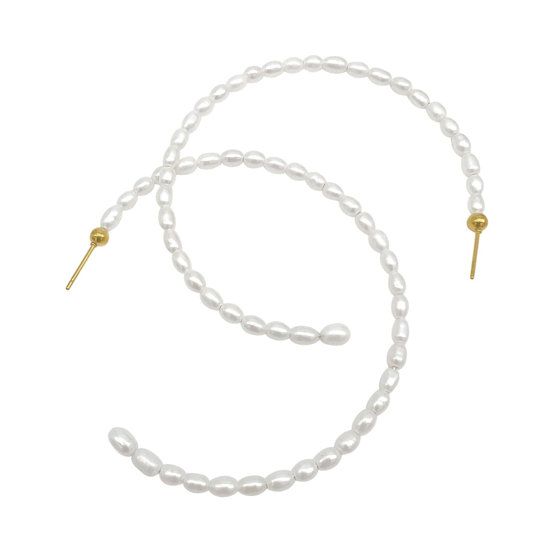 Seed Pearl Hoops gold
