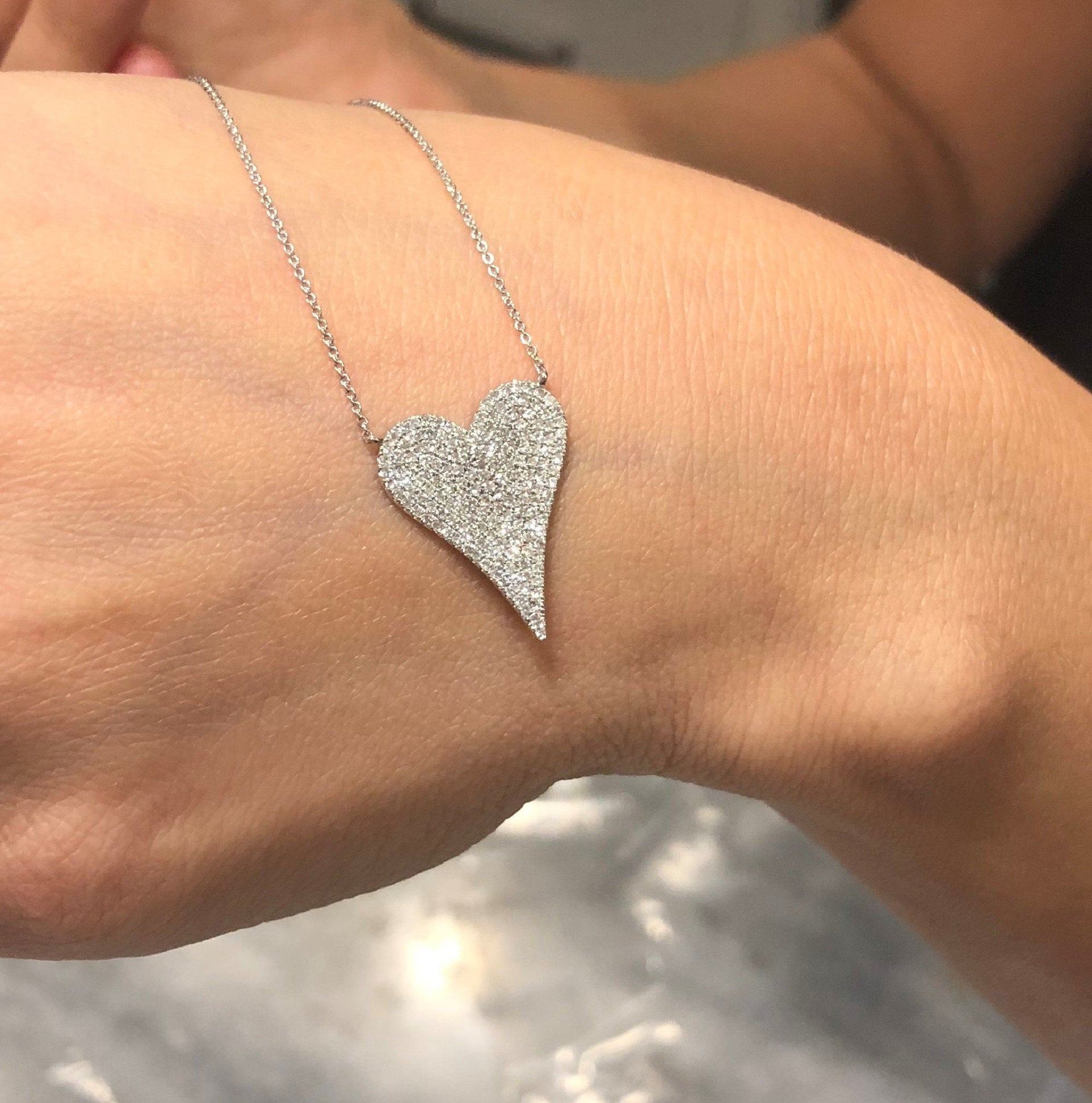 14k Gold & Diamond Heart Necklace