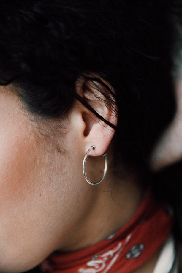 9 A.M. Hoop Earrings - Silver