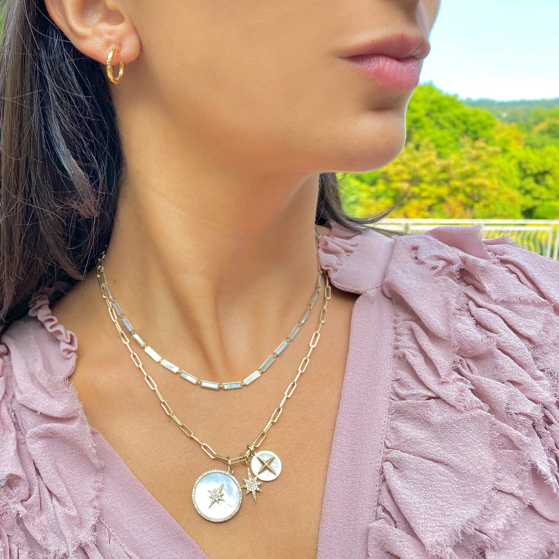 Mother Of Pearl Bar Necklace 18 Inches