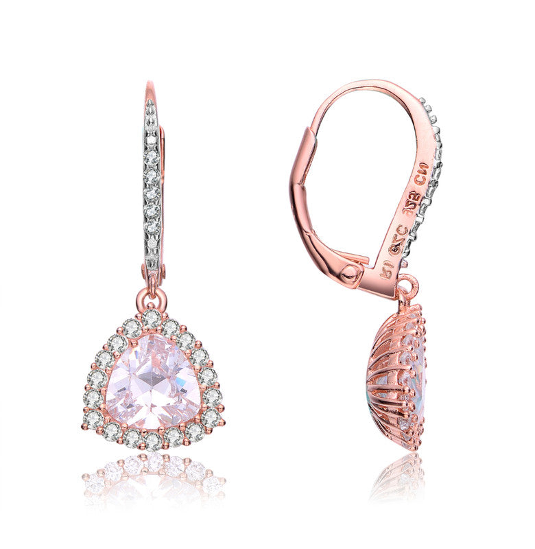 Sterling Silver Clear Cubic Zirconia Drop Earrings