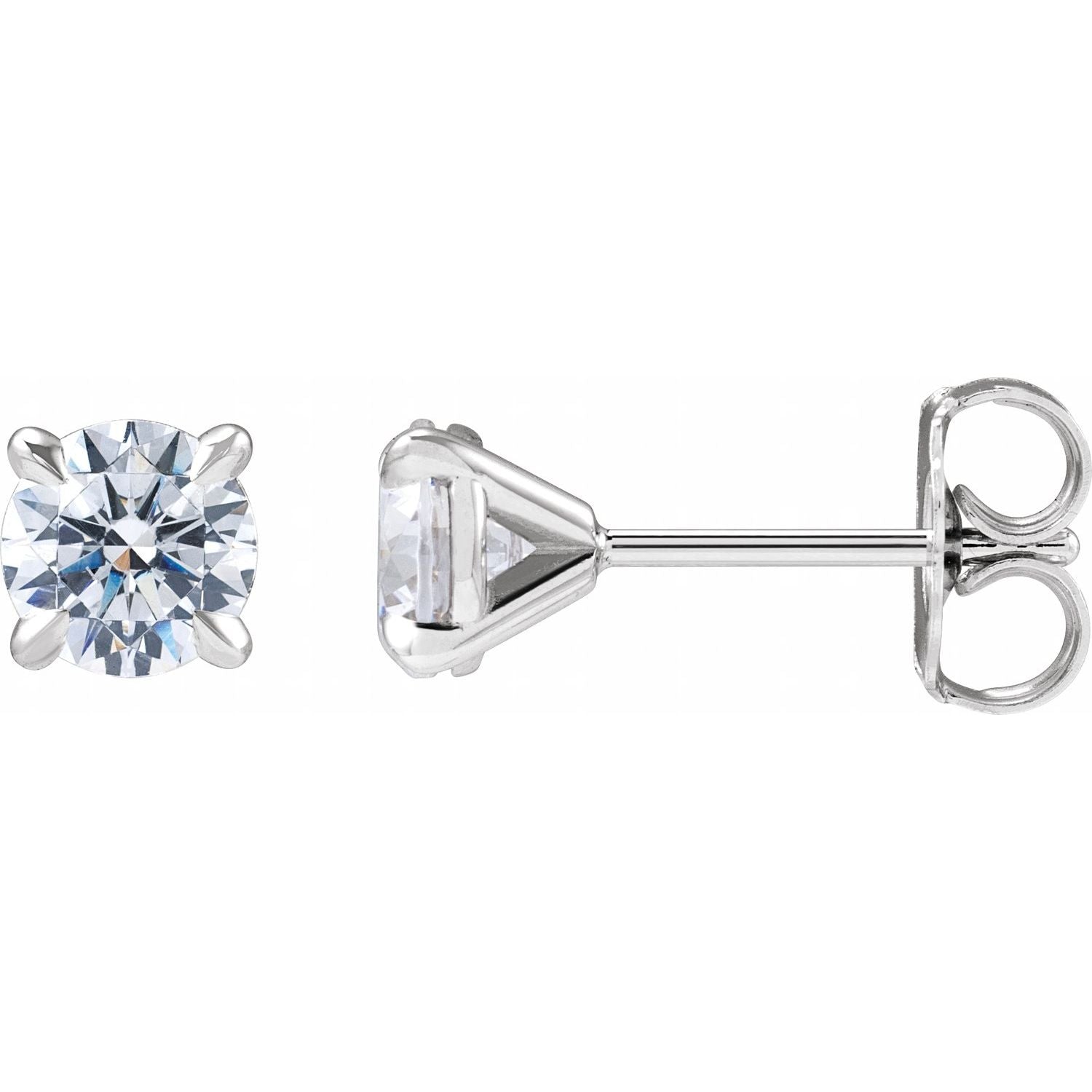14K White Gold 1ct Lab-grown Diamond Cocktail Stud Earrings Clarity SI Color G-H