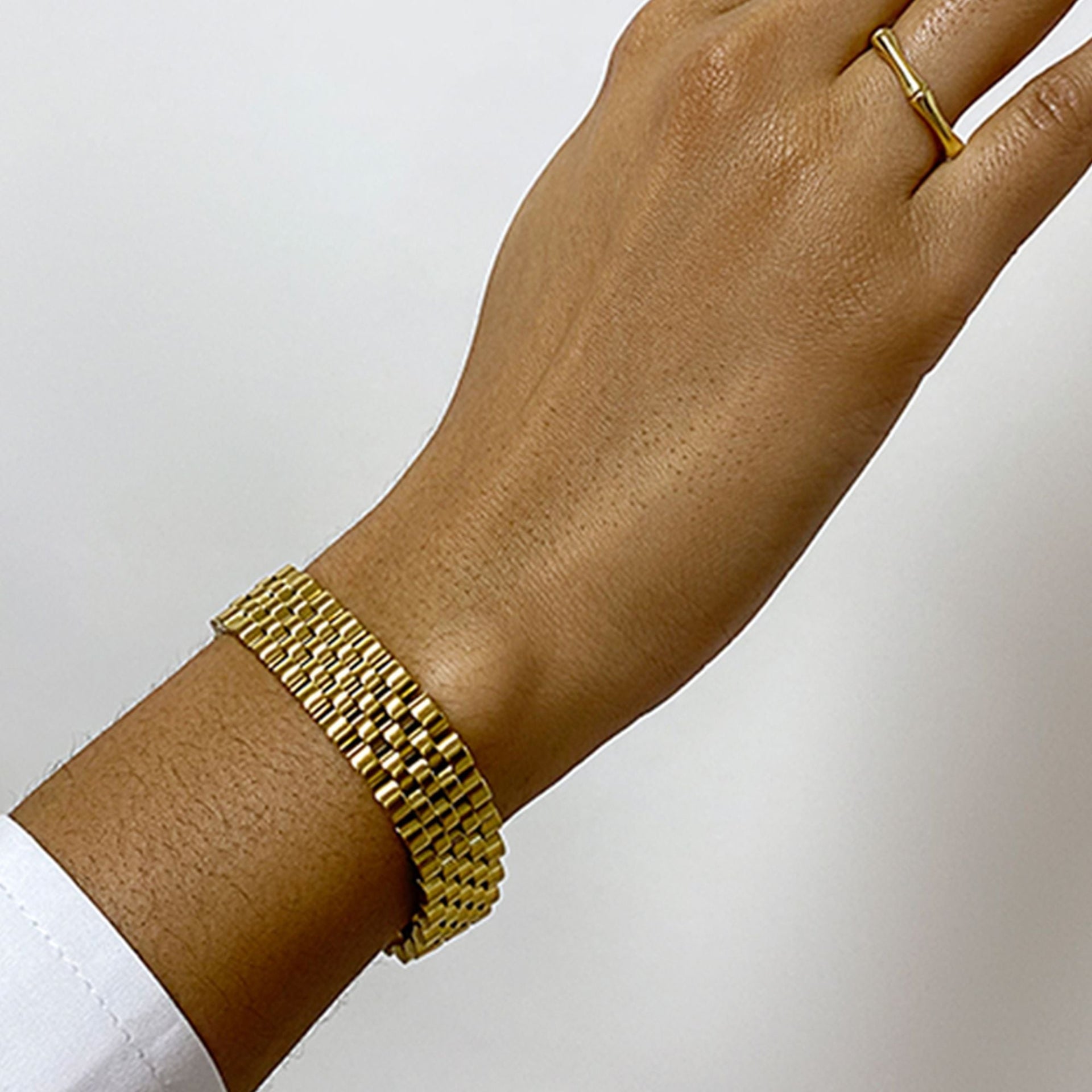 Tarnish Resistant 14k Gold Plated Watch Band Bracelet