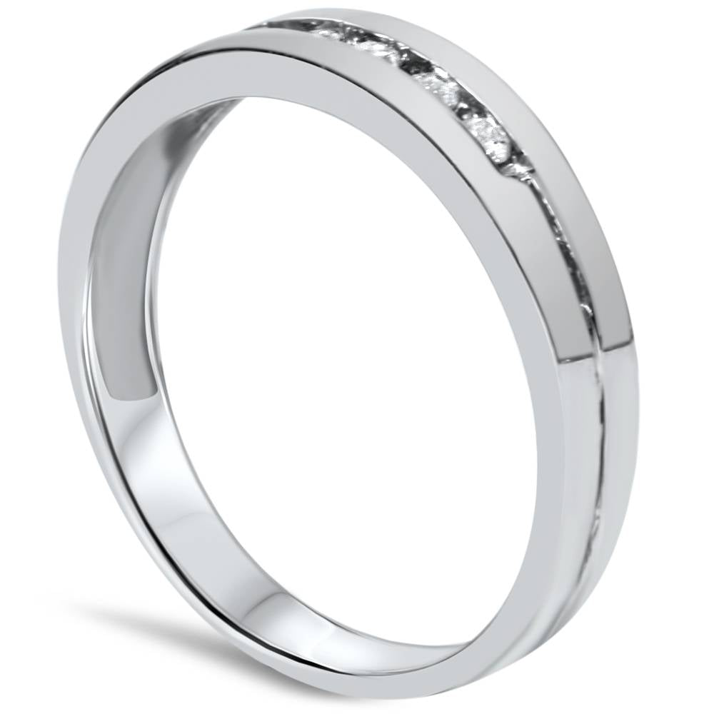 1/4ct Diamond Wedding White Gold Stackable Guard Ring