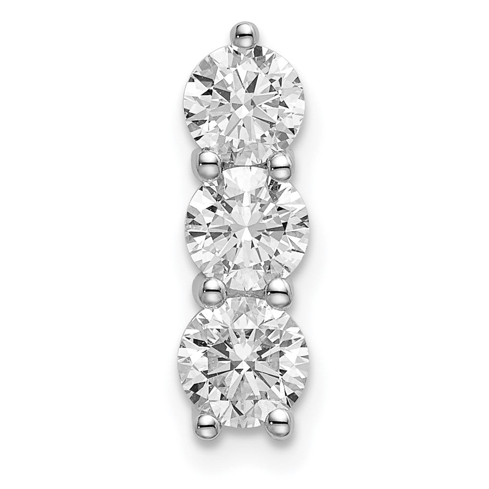 14K White Gold Lab Grown Diamond 3-stone Pendant (1ct VS G-H)