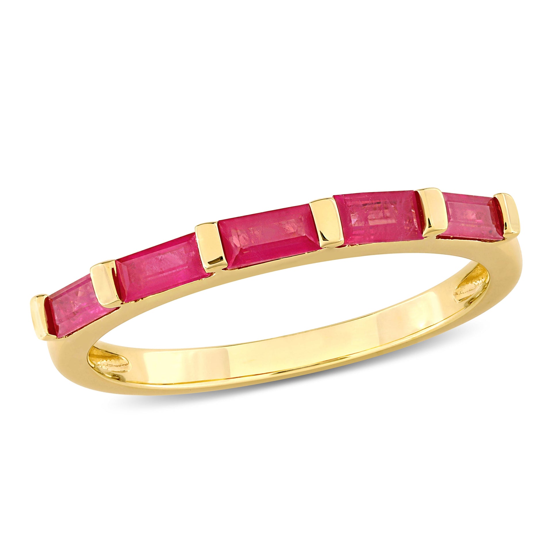 Mimi & Max 4/5ct TGW Five Stone Ruby Fashion Ring in 10k Yellow Gold