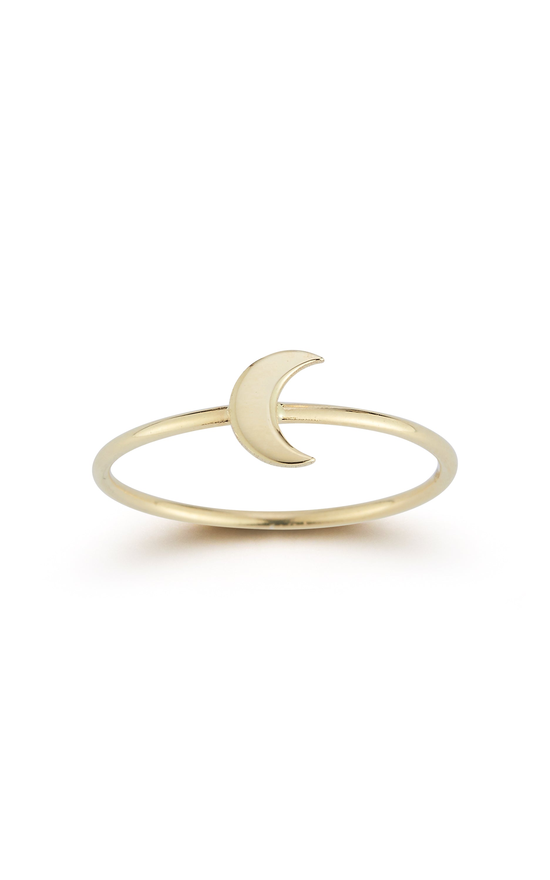 14K Gold Moon Ring