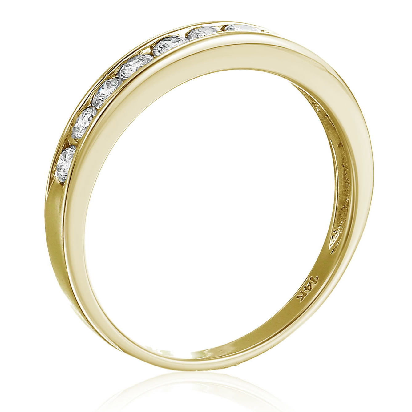 3/4 Cttw Classic Diamond Wedding Band In 14K Gold Channel Set