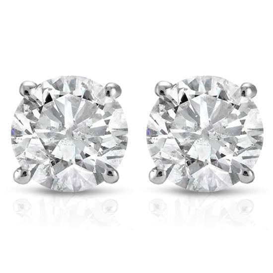 1 1/2ct Diamond Studs 14K White Gold
