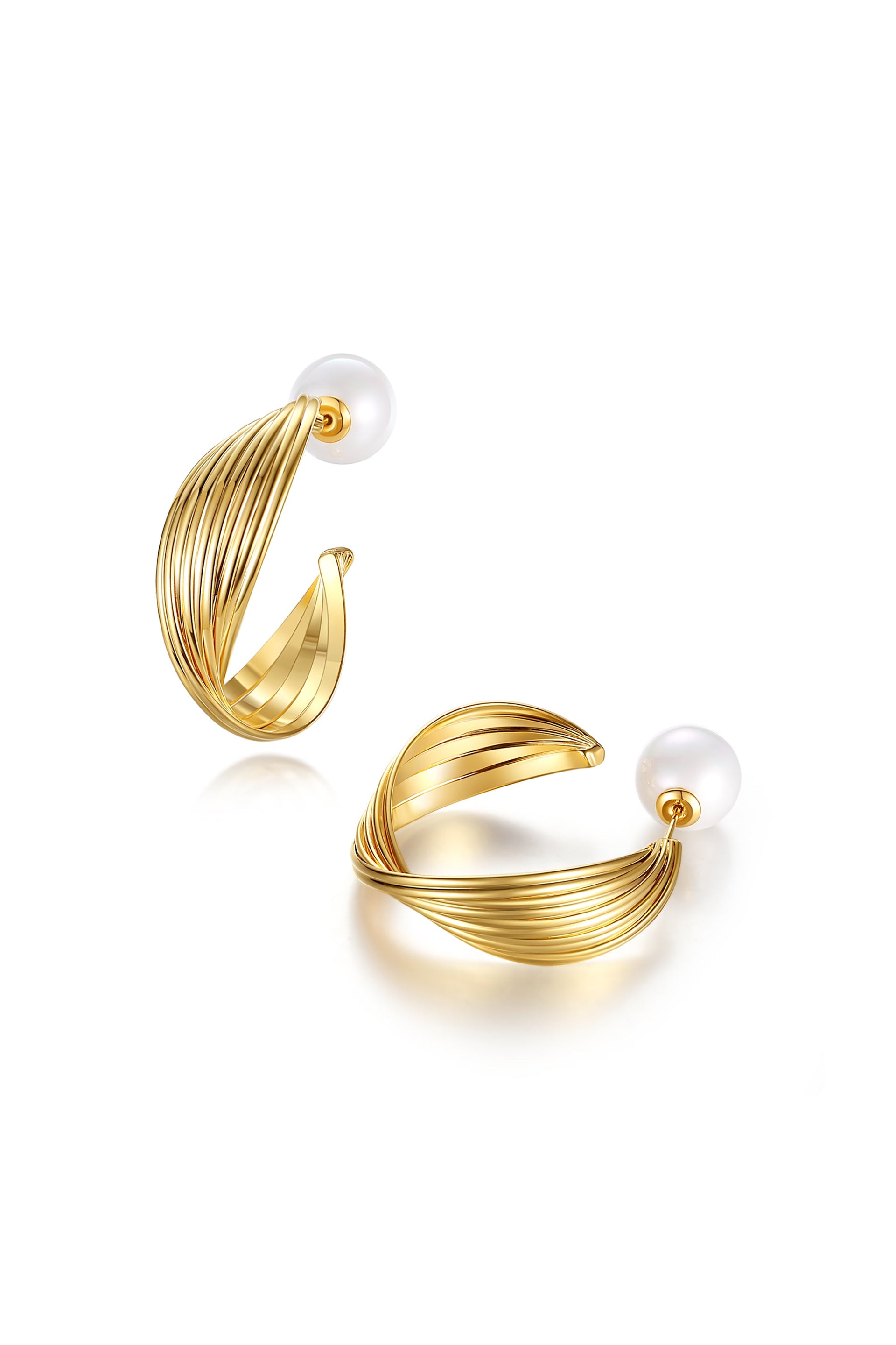 Golden Wave Hoop Earrings