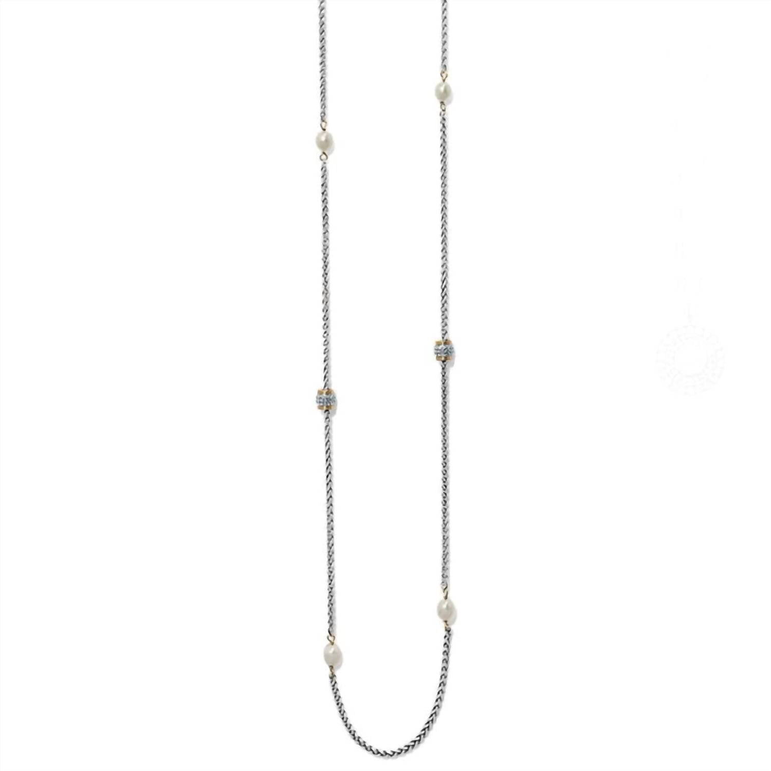 Women's Meridian Petite Pearl Two Tone Necklace In Silver-pearl