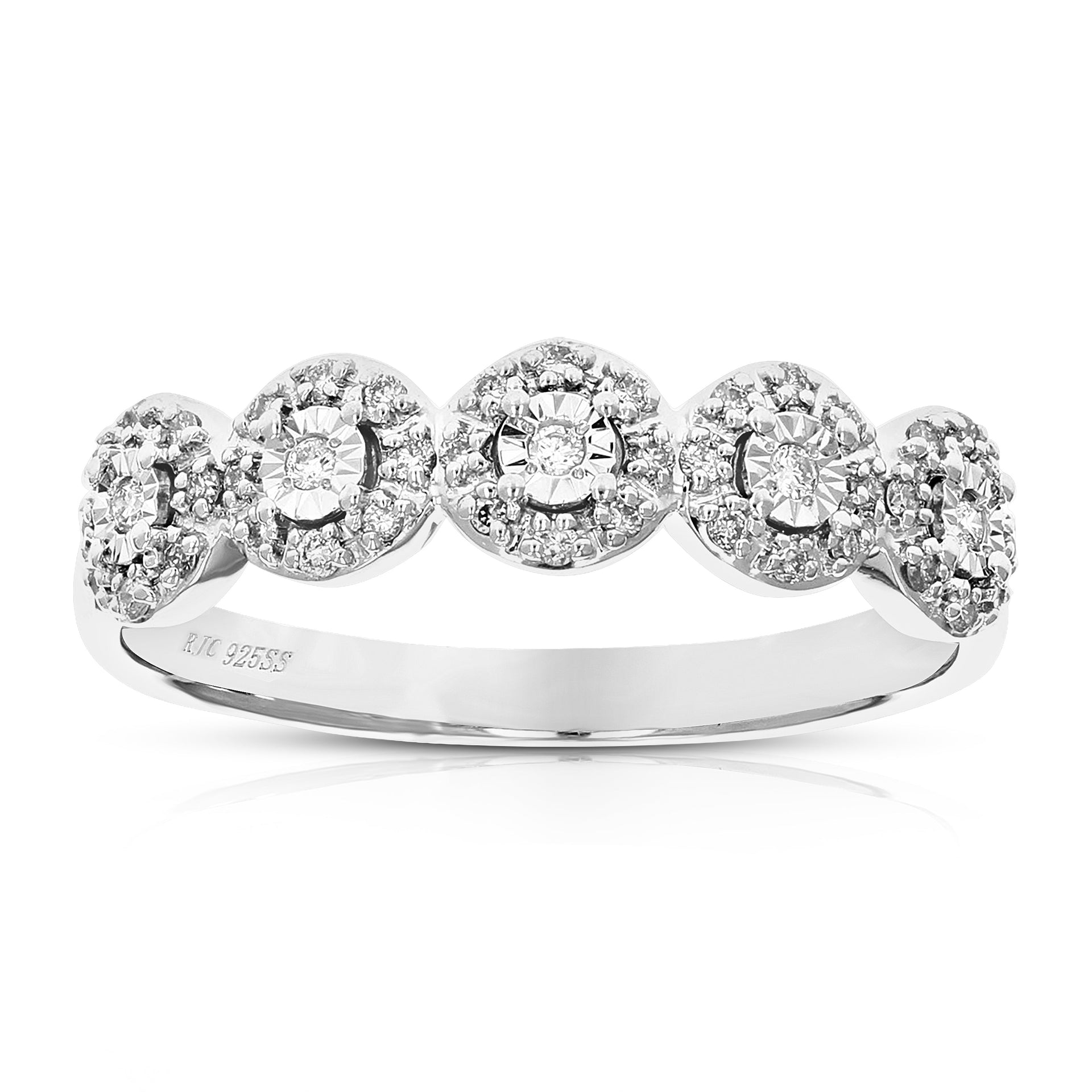 1/7 Cttw Lab Created Diamond Wedding Band 925 Sterling Silver Prong
