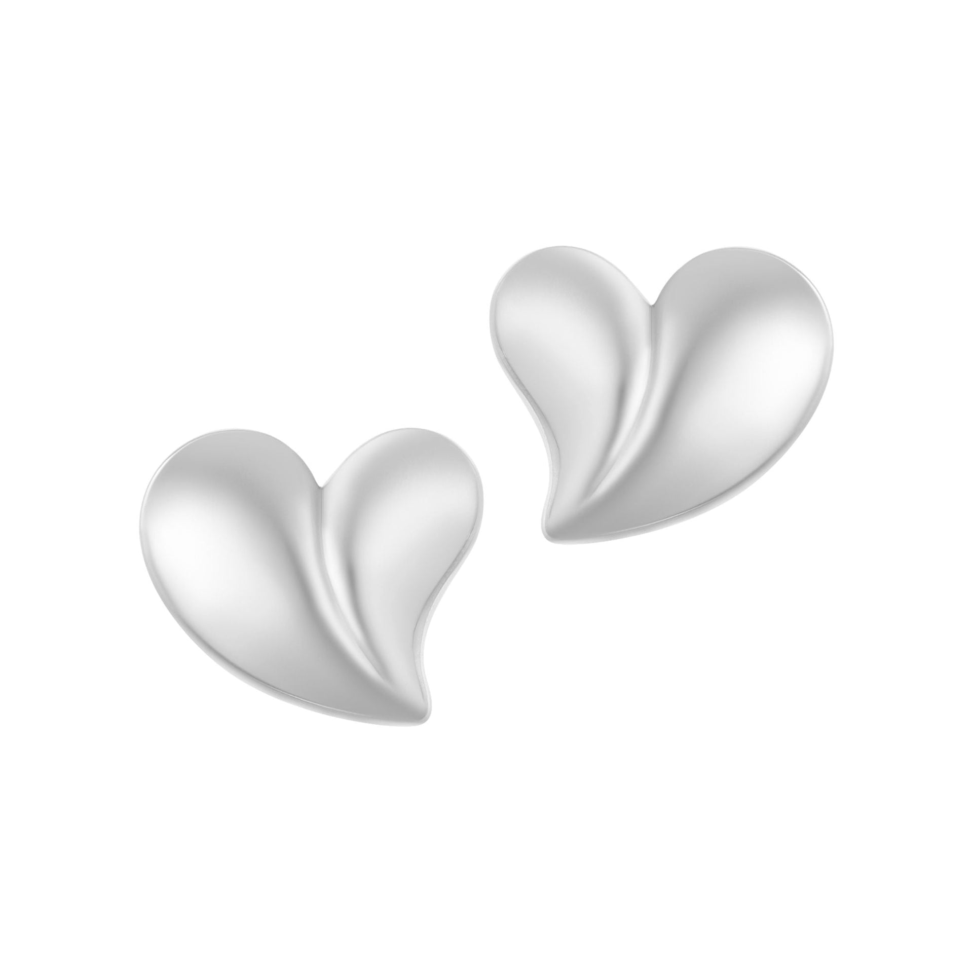 Tarnish Resistant Silver Plated Oversized Puffy Heart Earrings