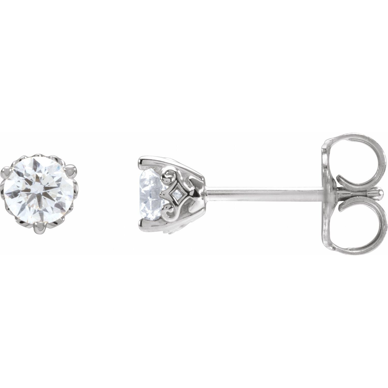 14K Gold 1/3ct Lab-grown Diamond Vintage-inspired Earrings Clarity SI Color G-H