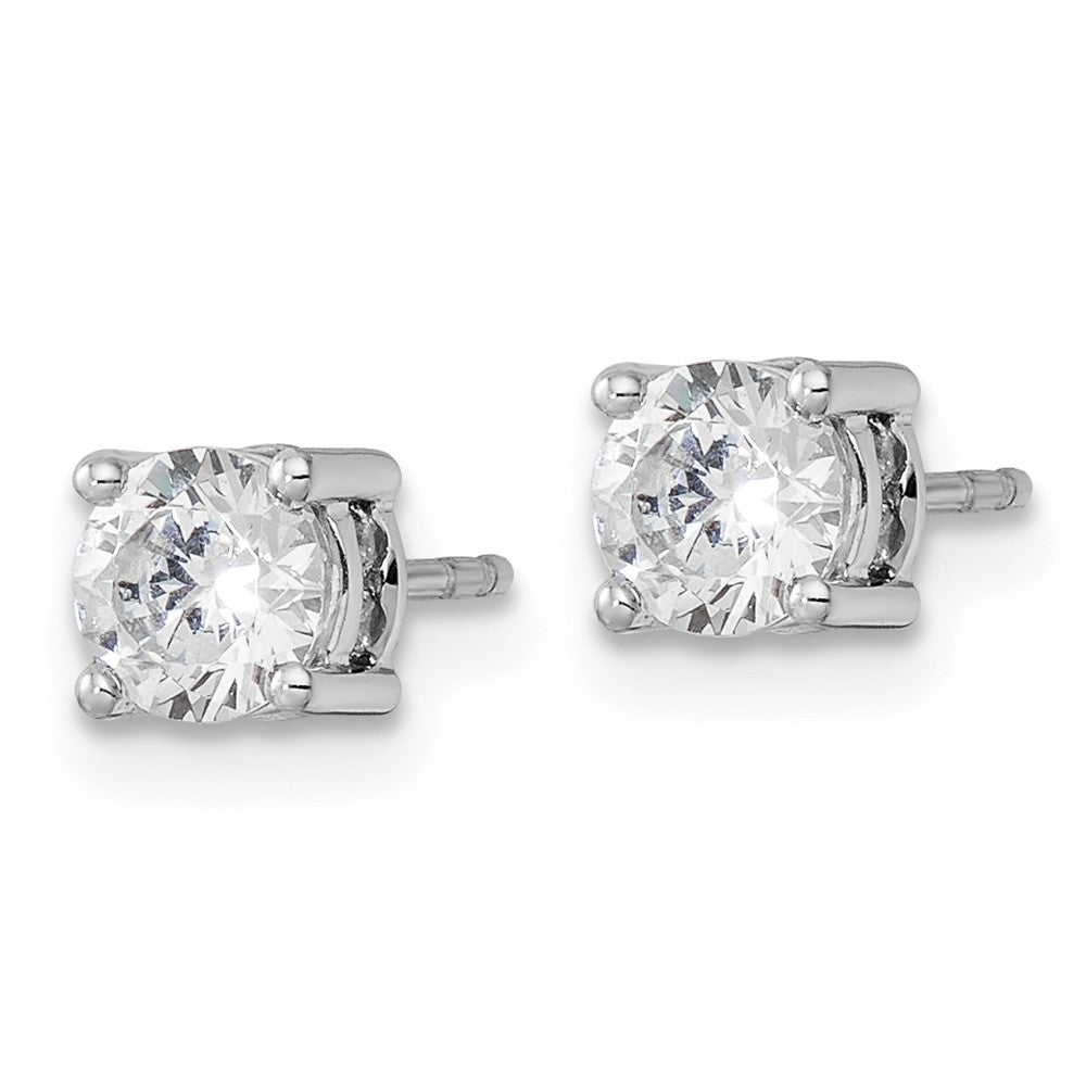 14k White Gold 1 CT Lab Grown Diamond Stud Post Earrings