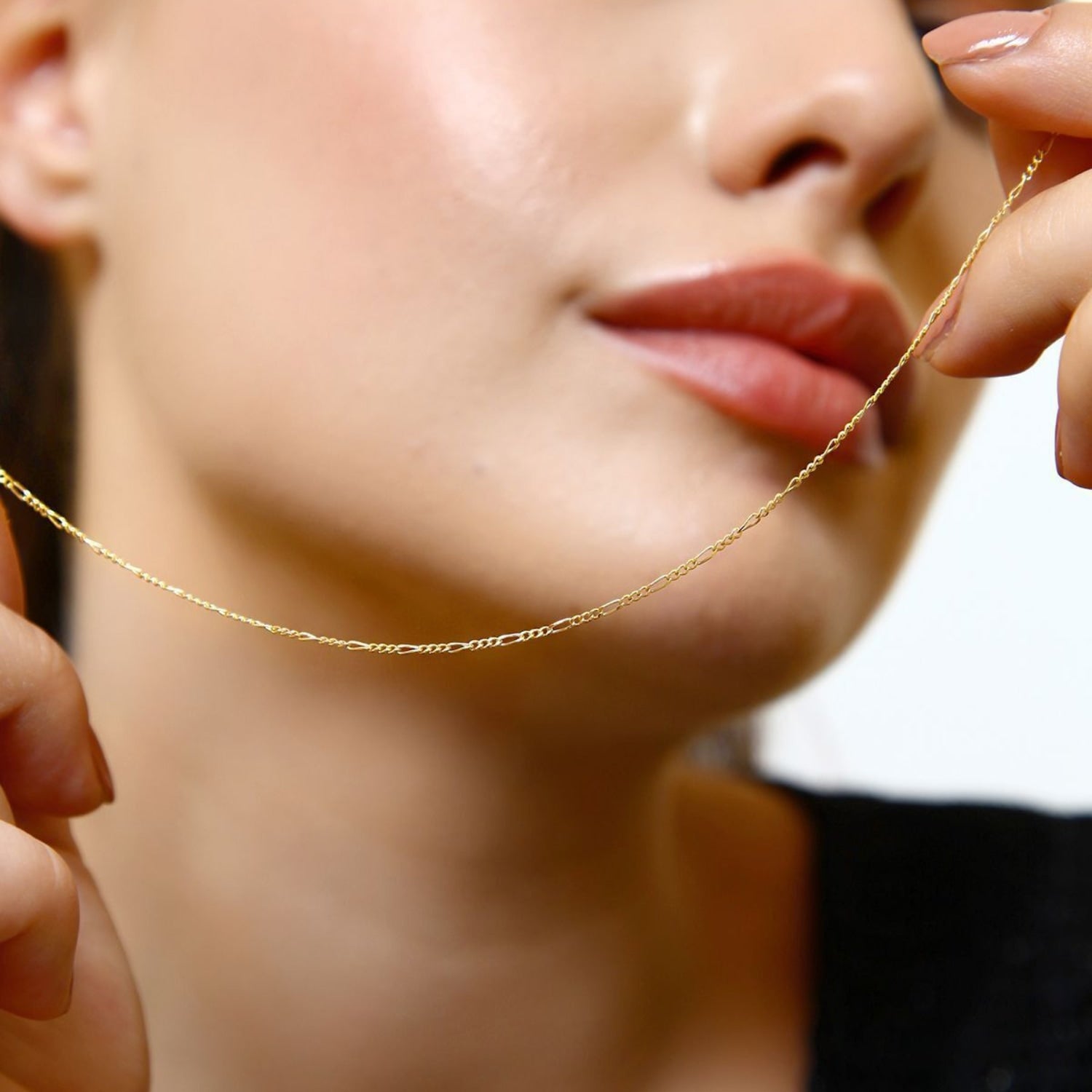 9Ct Solid Gold Italian Fine Figaro Chain Necklace