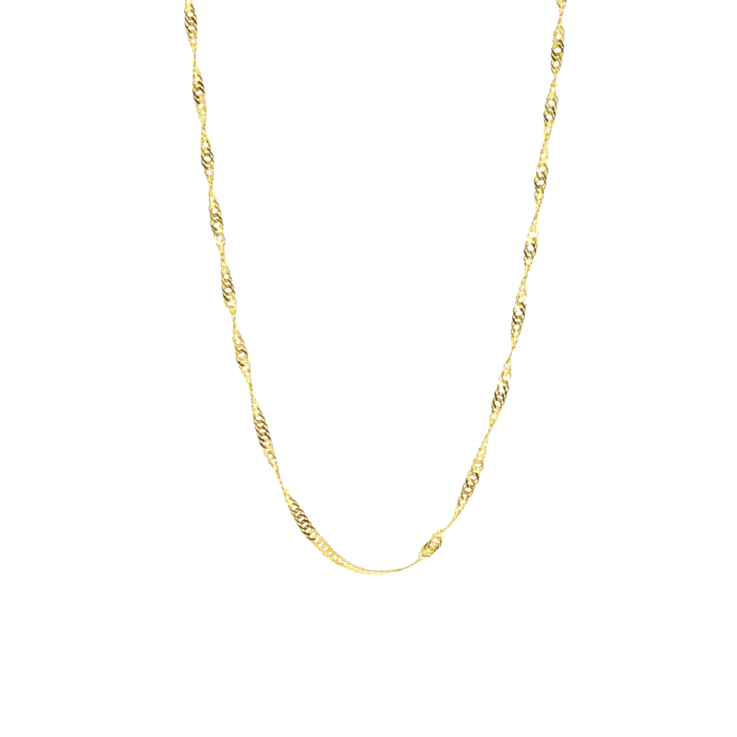 9Ct Solid Gold Twisted Singapore Chain Necklace