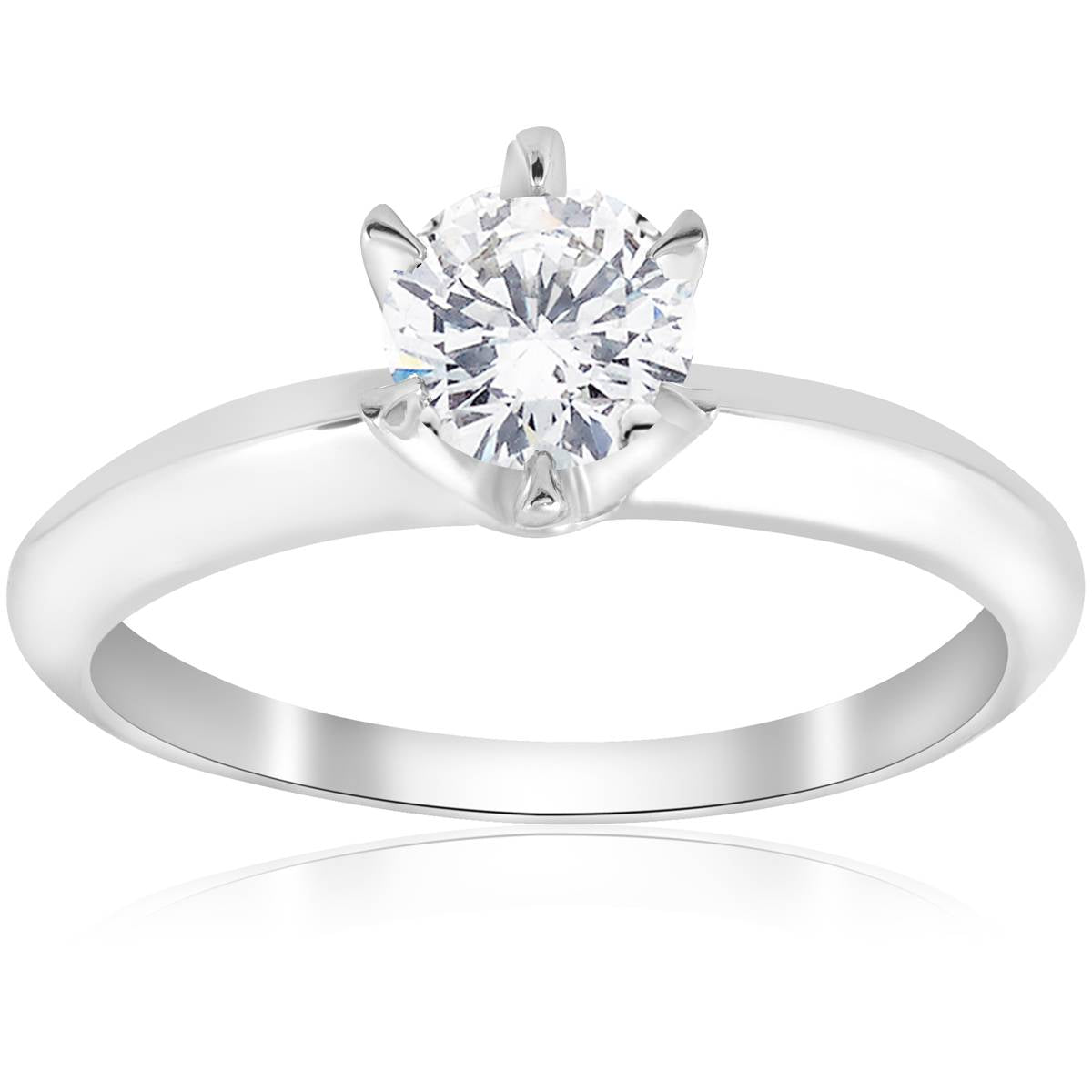 3/4ct Solitaire Diamond 14K White Gold Engagement Ring
