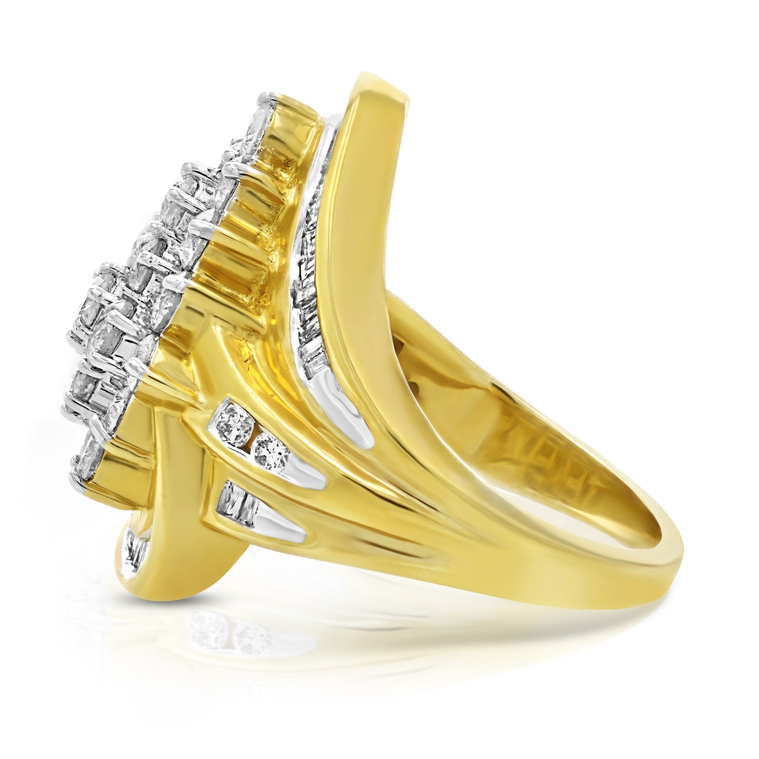 2.50 cttw Diamond Pear Shape Cocktail Ring 14K Yellow Gold Bridal