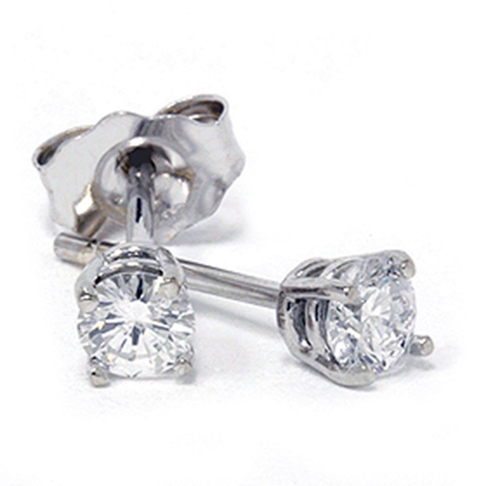 1/5ct Round Diamond Studs Earrings 14K White Gold