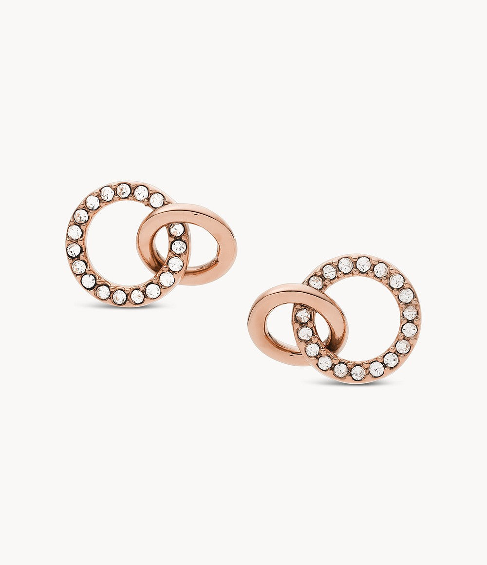 Fossil Women's Rose Gold Stainless Steel Stud Earring
