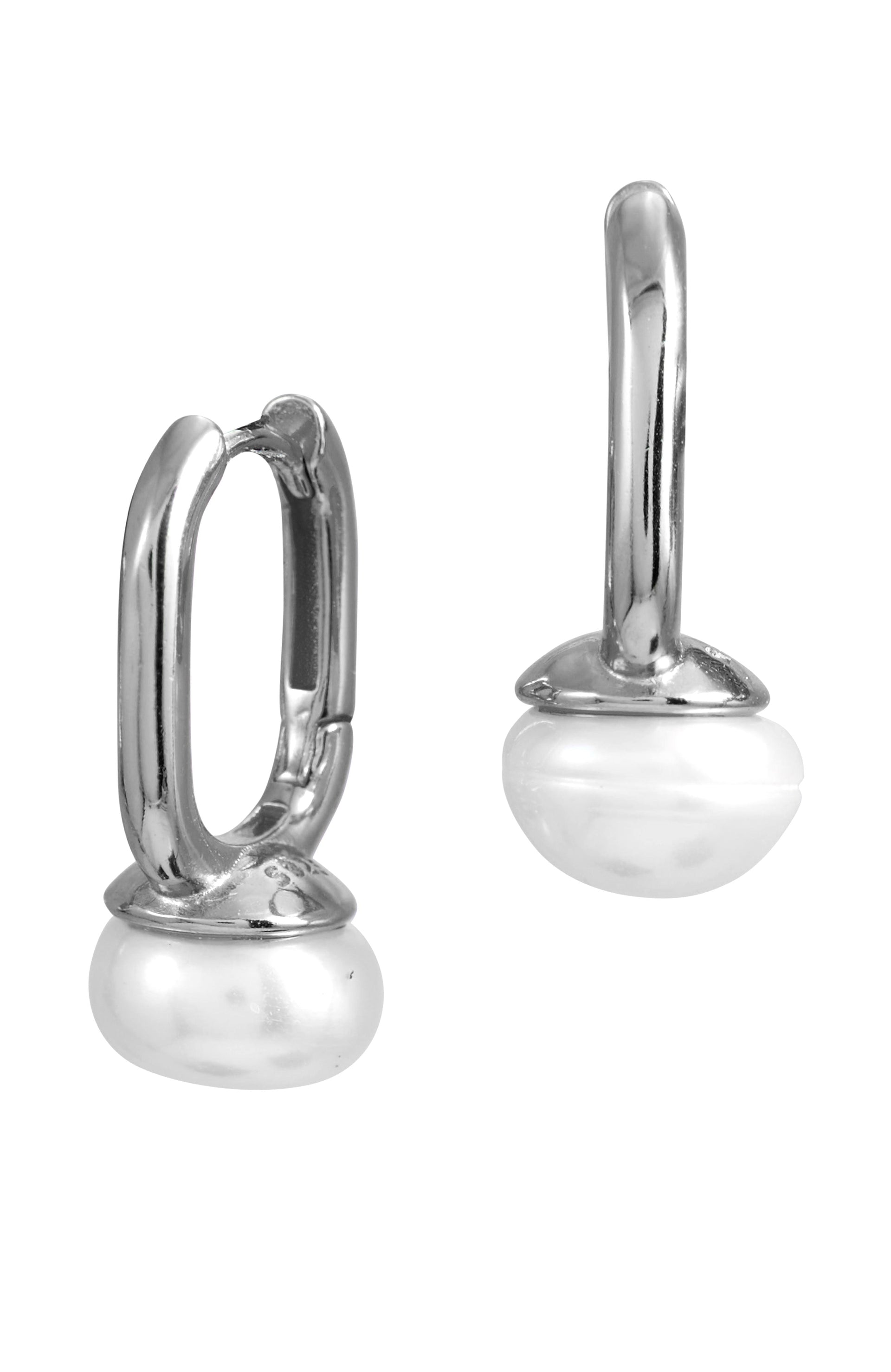 18K Gold Vermeil Pearl Hoop