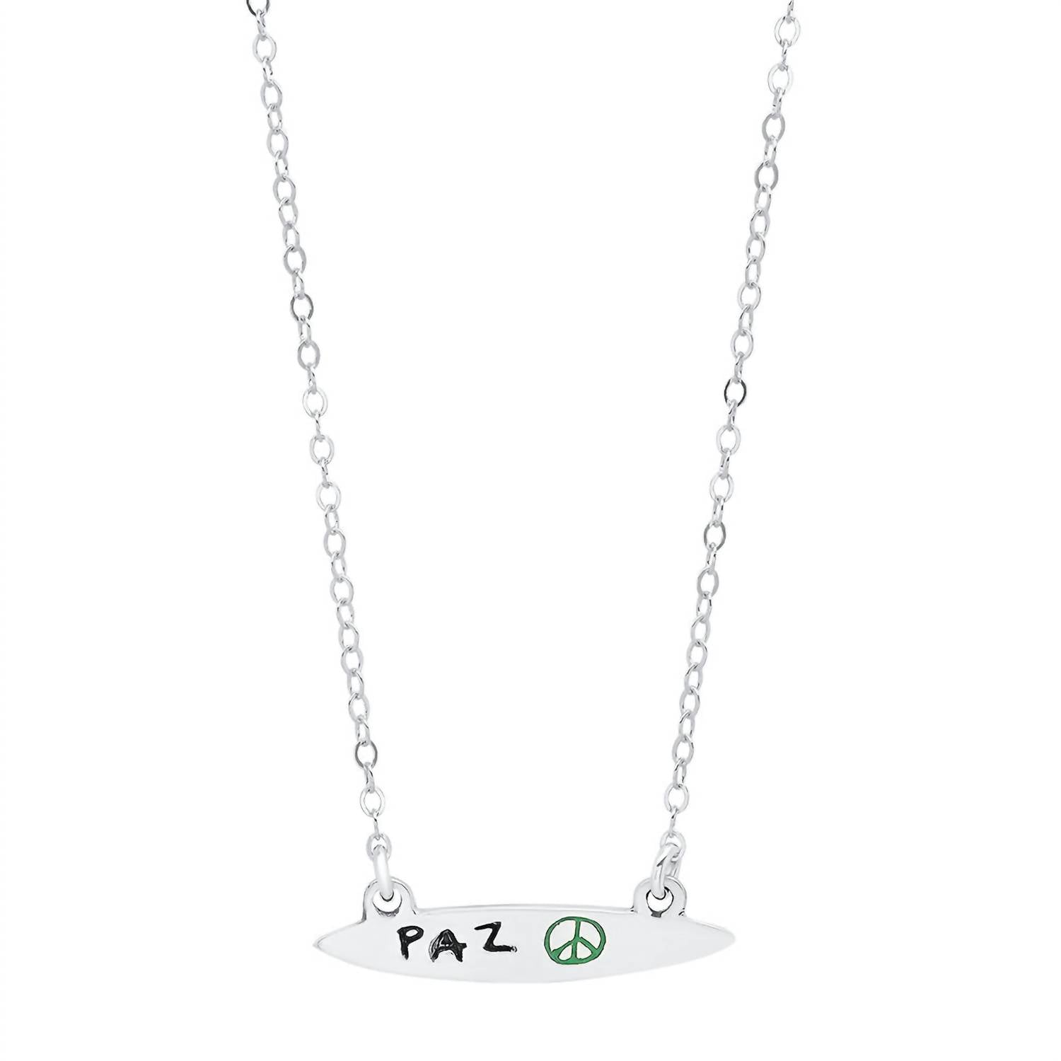 Women's Enamel Small Surfboard Necklace - Paz In Silver