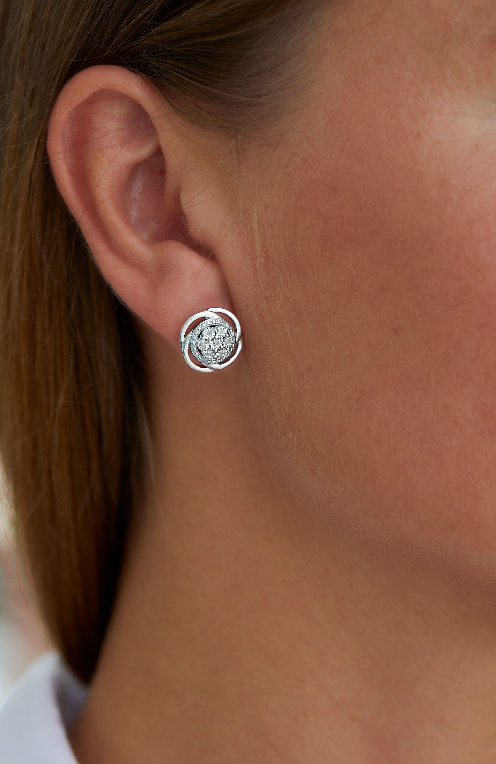 0.10 Tcw Sterling Swirl Stud 1/2'