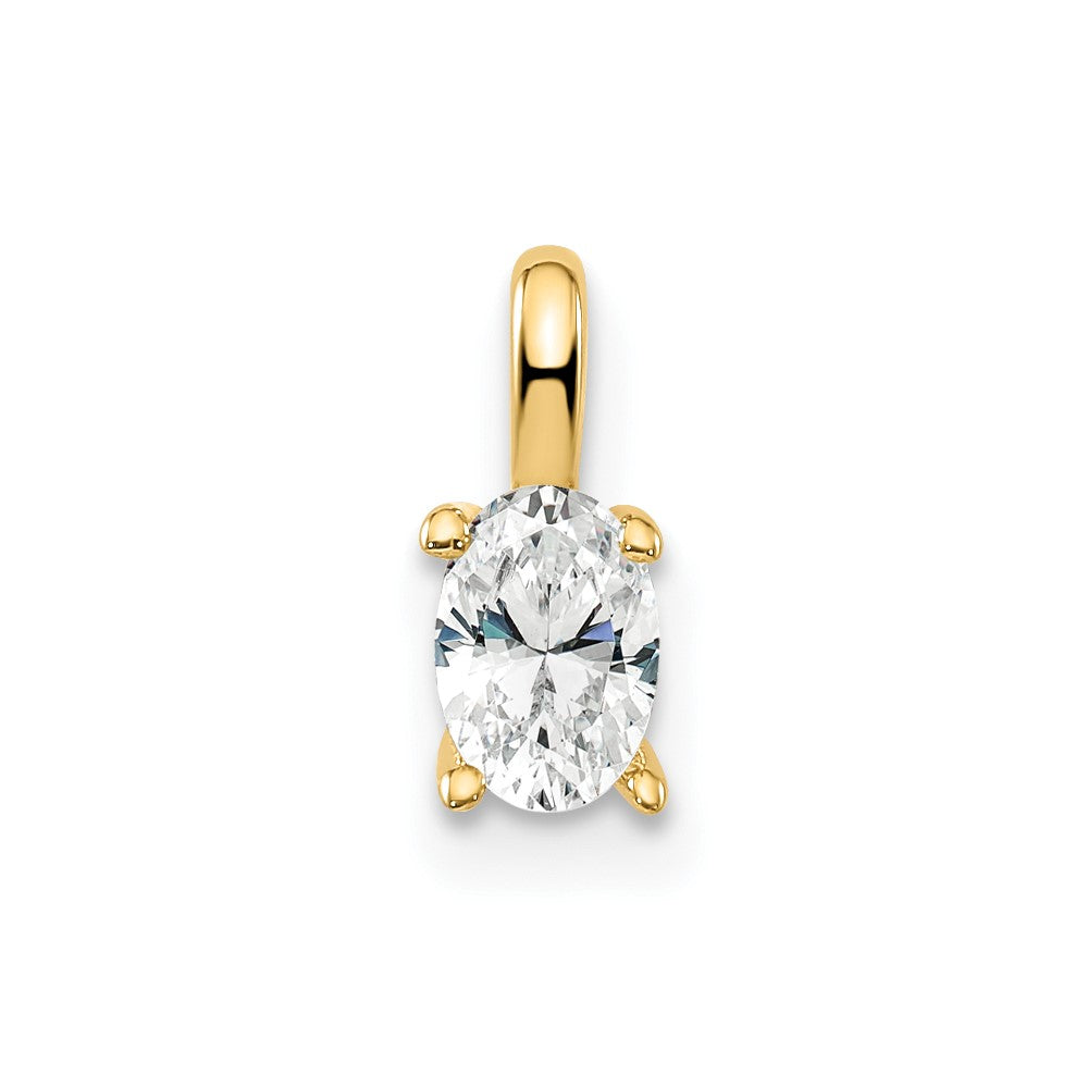 14k Yellow Gold Lab Grown Diamond Oval Solitaire Pendant (0.33ct VS G-H)