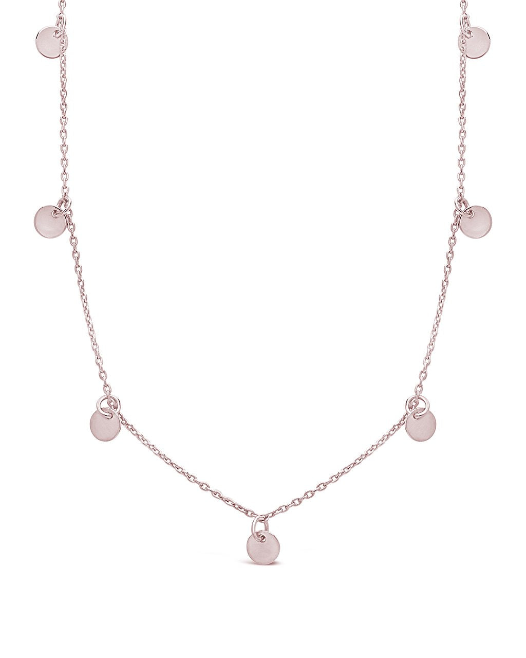 Multi Charm Disk Necklace[Silver]