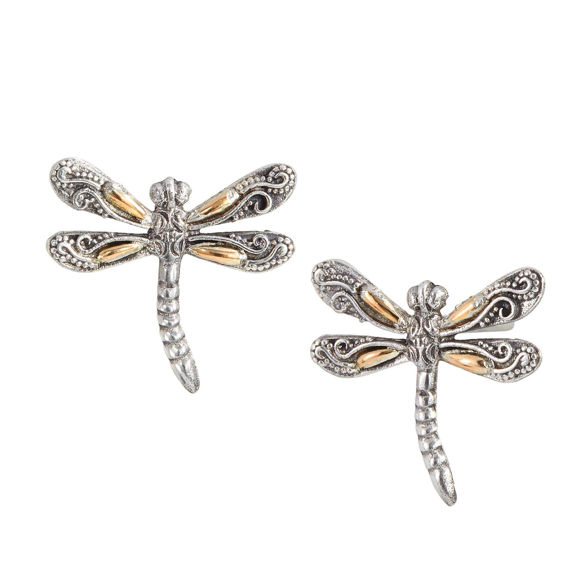 18K Gold &Silver Dragonfly