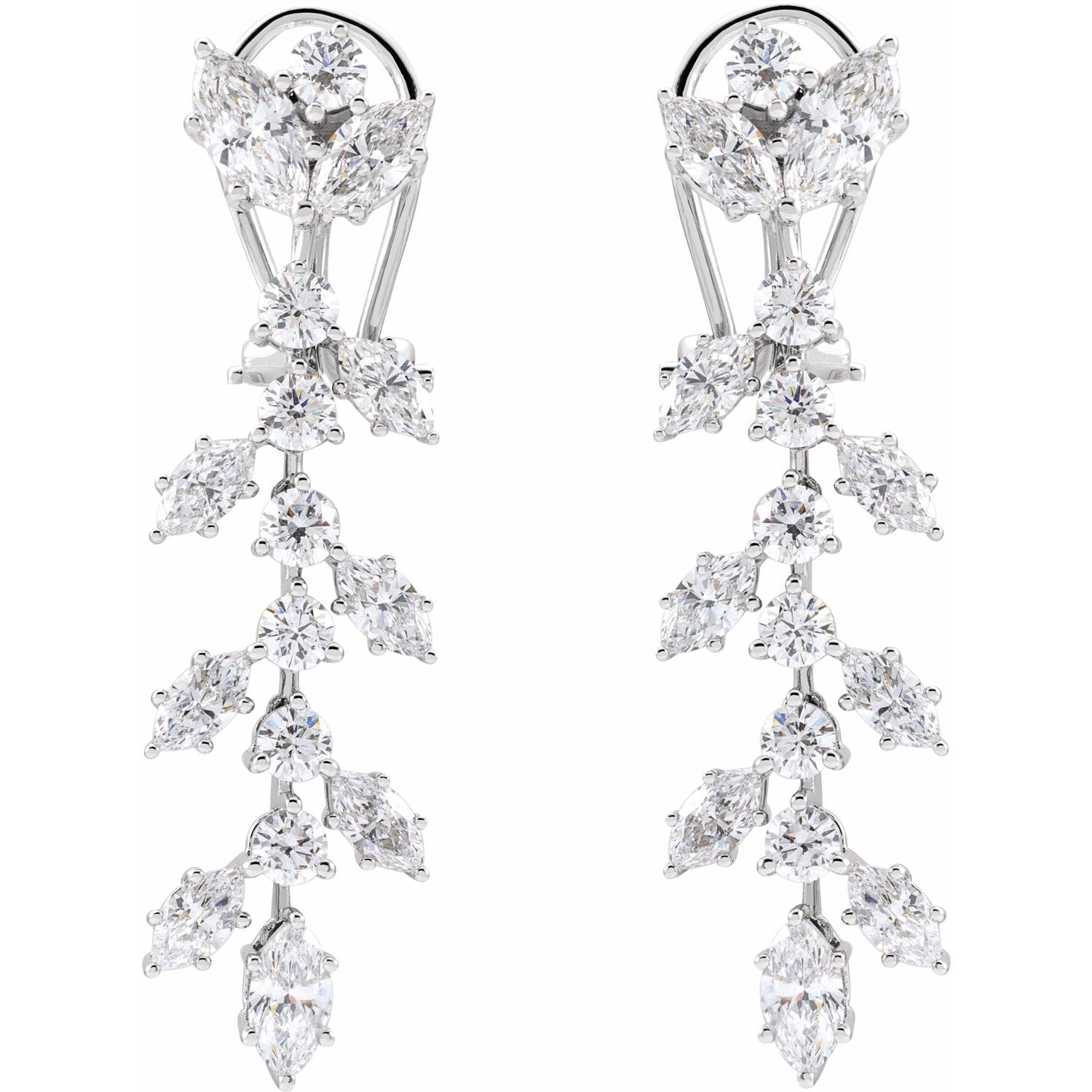14K White Gold 4 1/4ct Lab-grown Diamond Earrings Clarity SI Color G-H